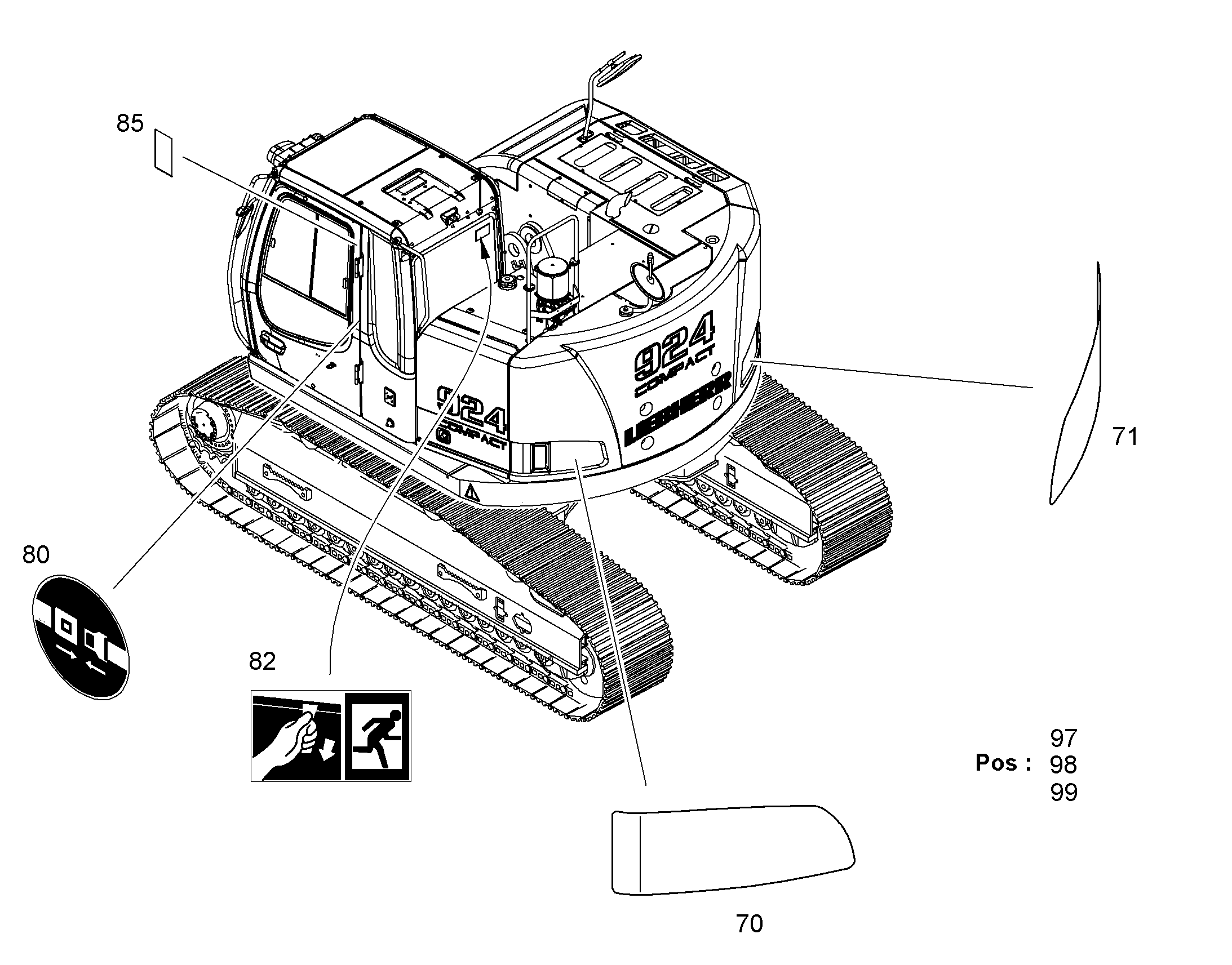 ТИПОВАЯ ТАБЛИЧКА 50mmX95mm 94033014 LIEBHERR
