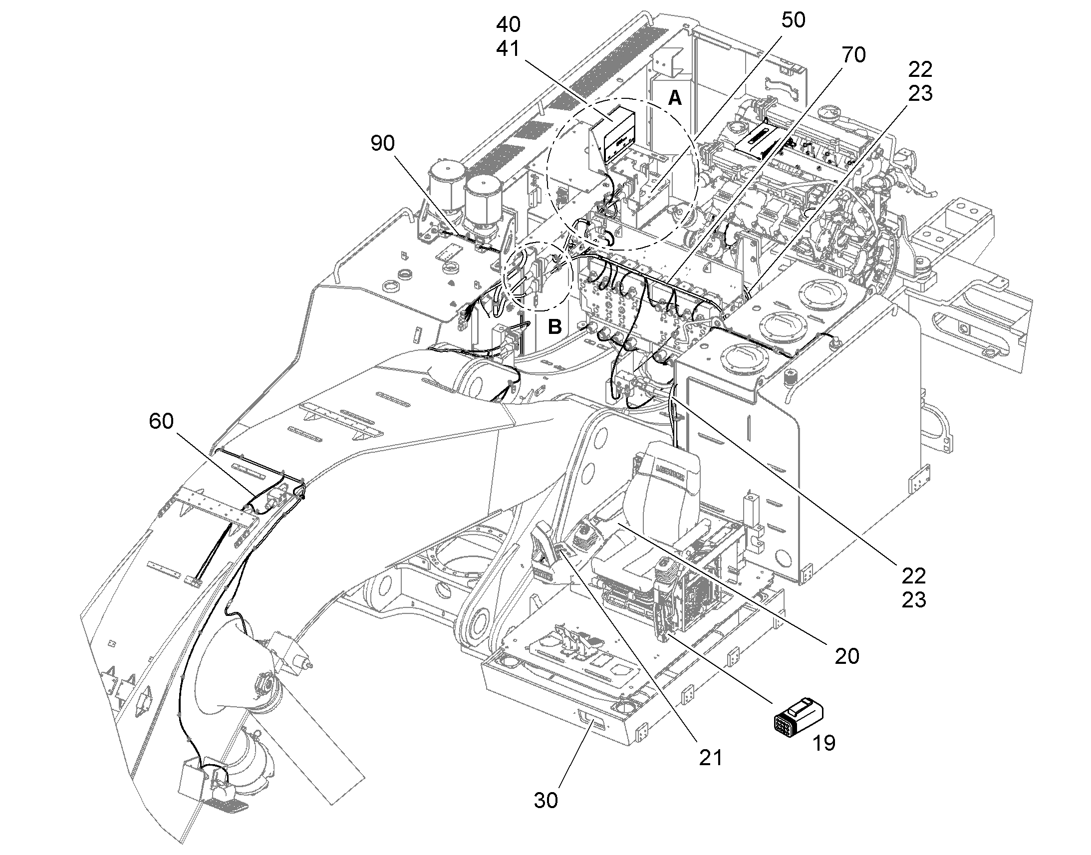 КОМПЛ. ПРОВОДОВ ПОВ. ПЛАТФ. 10095002 LIEBHERR