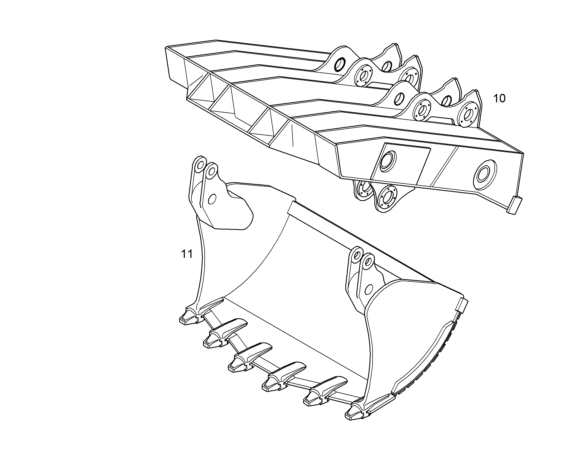 КОВШ ОТКИДНОЙ 2700MM 5,4M3 10392472 LIEBHERR