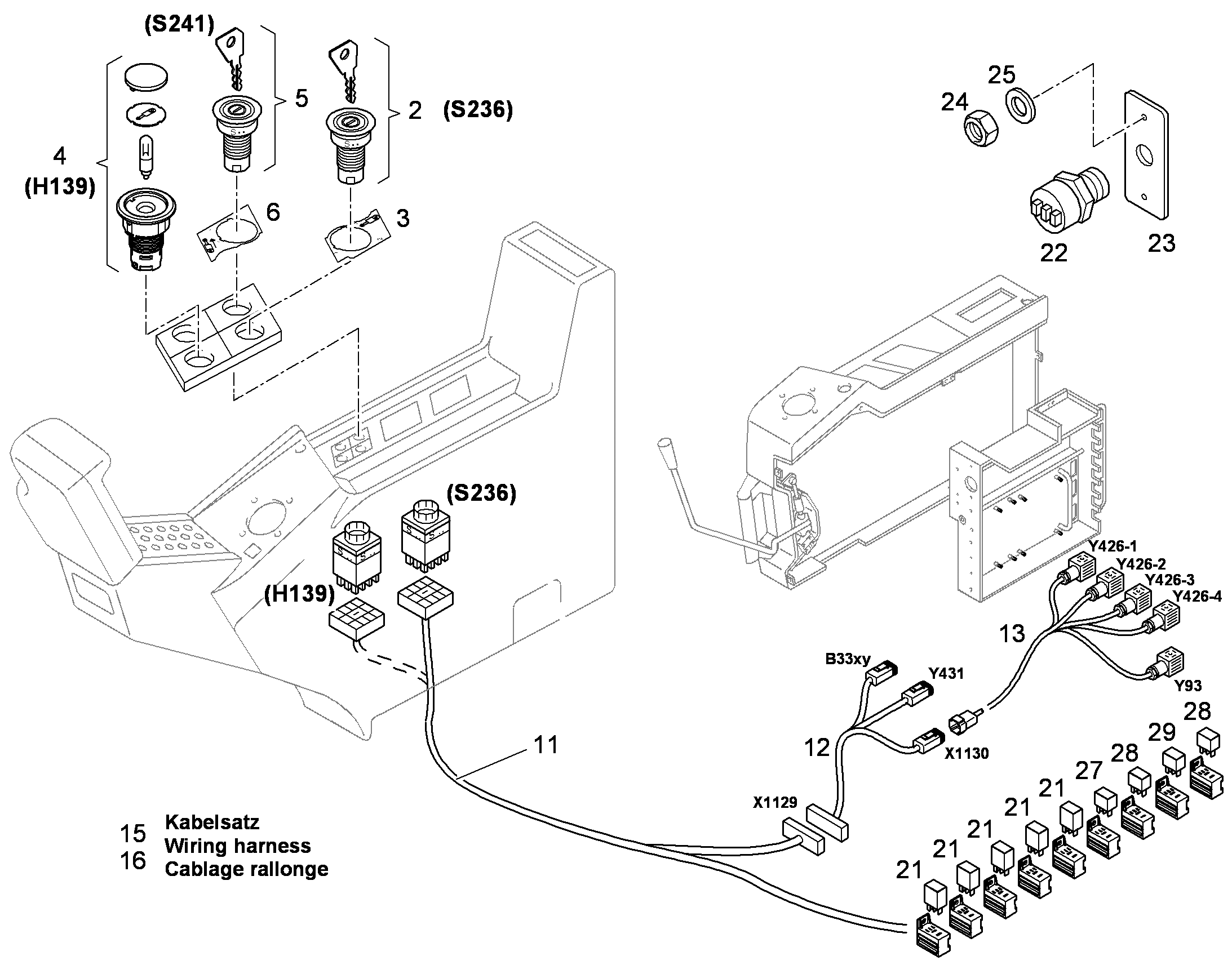 ПЕРЕКЛЮЧАТЕЛЬ В СБОРЕ S241 10384615 LIEBHERR