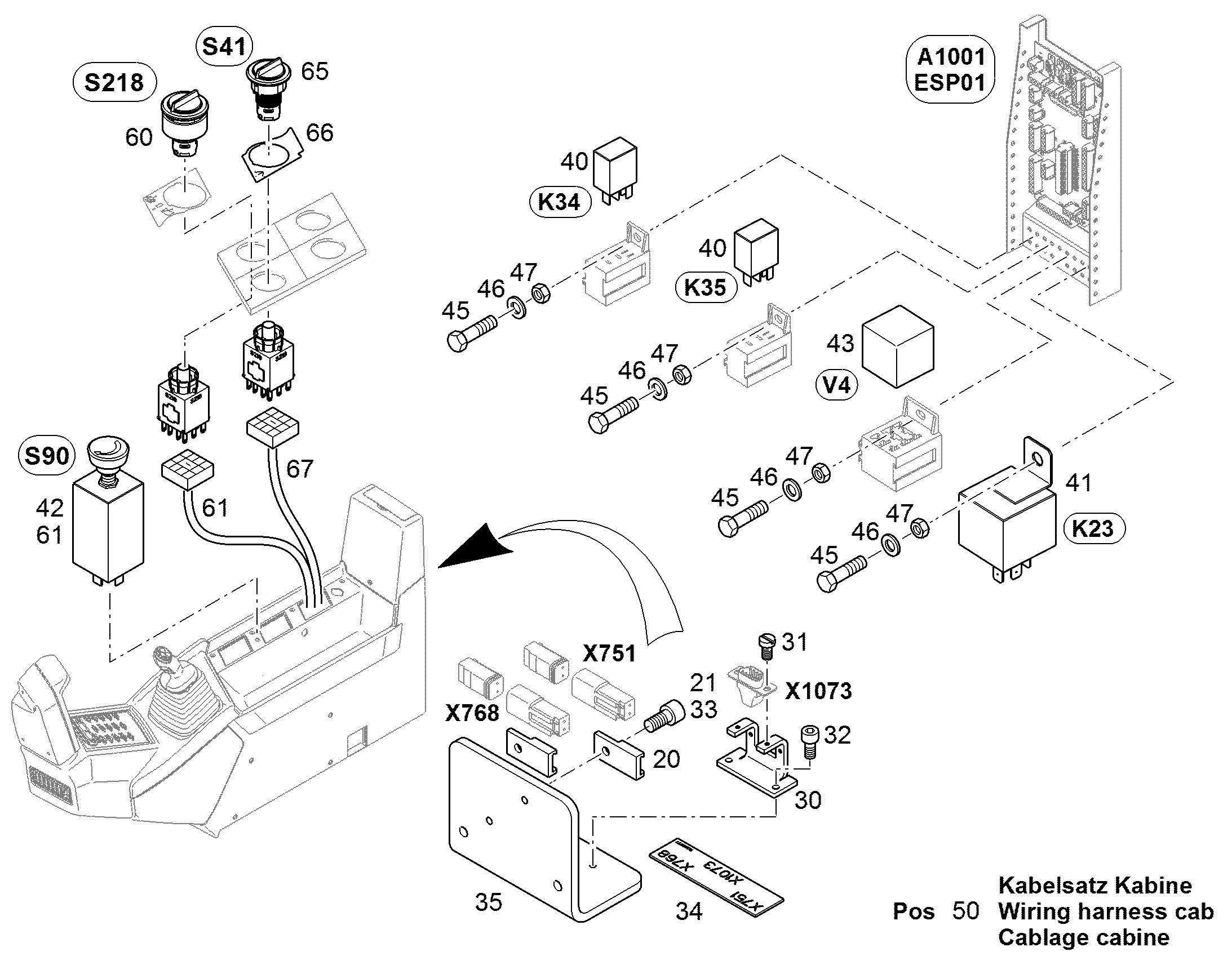 КОМПЛЕКТ КАБЕЛЕЙ S218-X348-X351 10079428 LIEBHERR