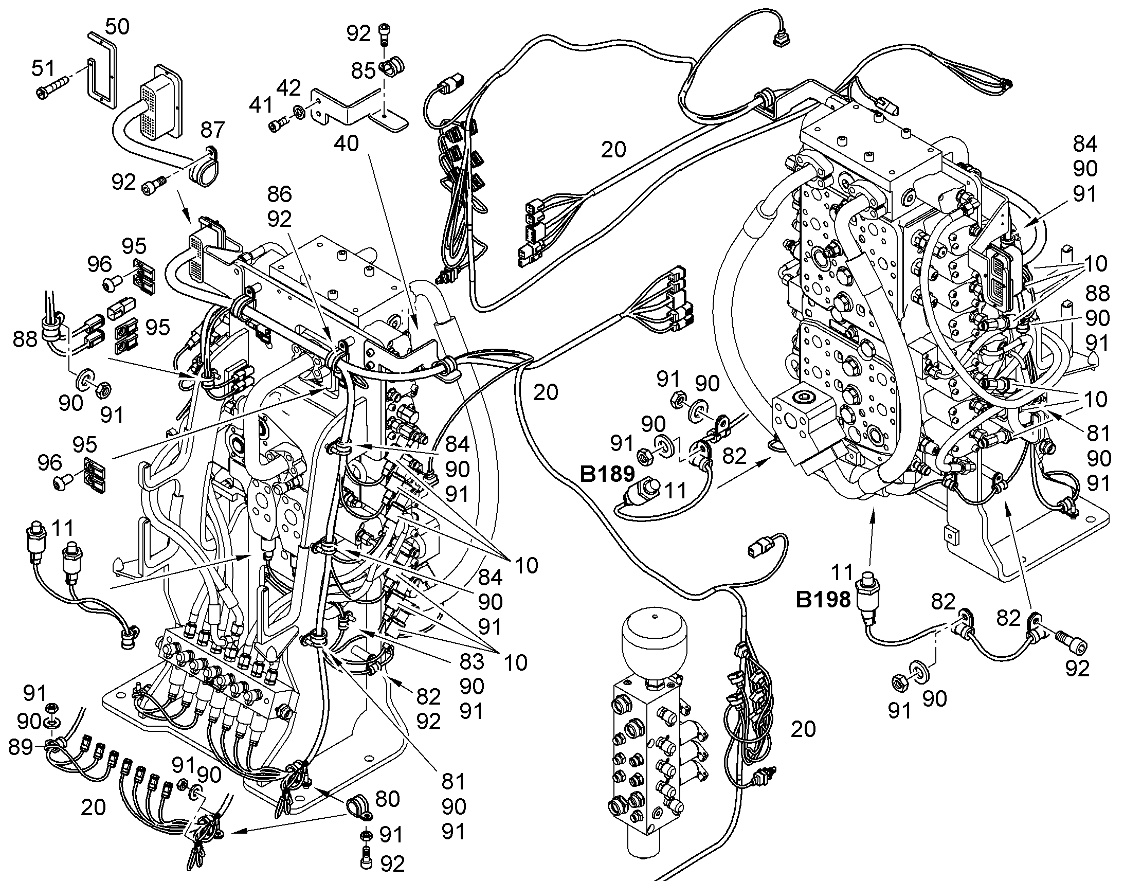 КОМПЛ.ПРОВОДОВ Г-РАСПР. W2 10841373 LIEBHERR