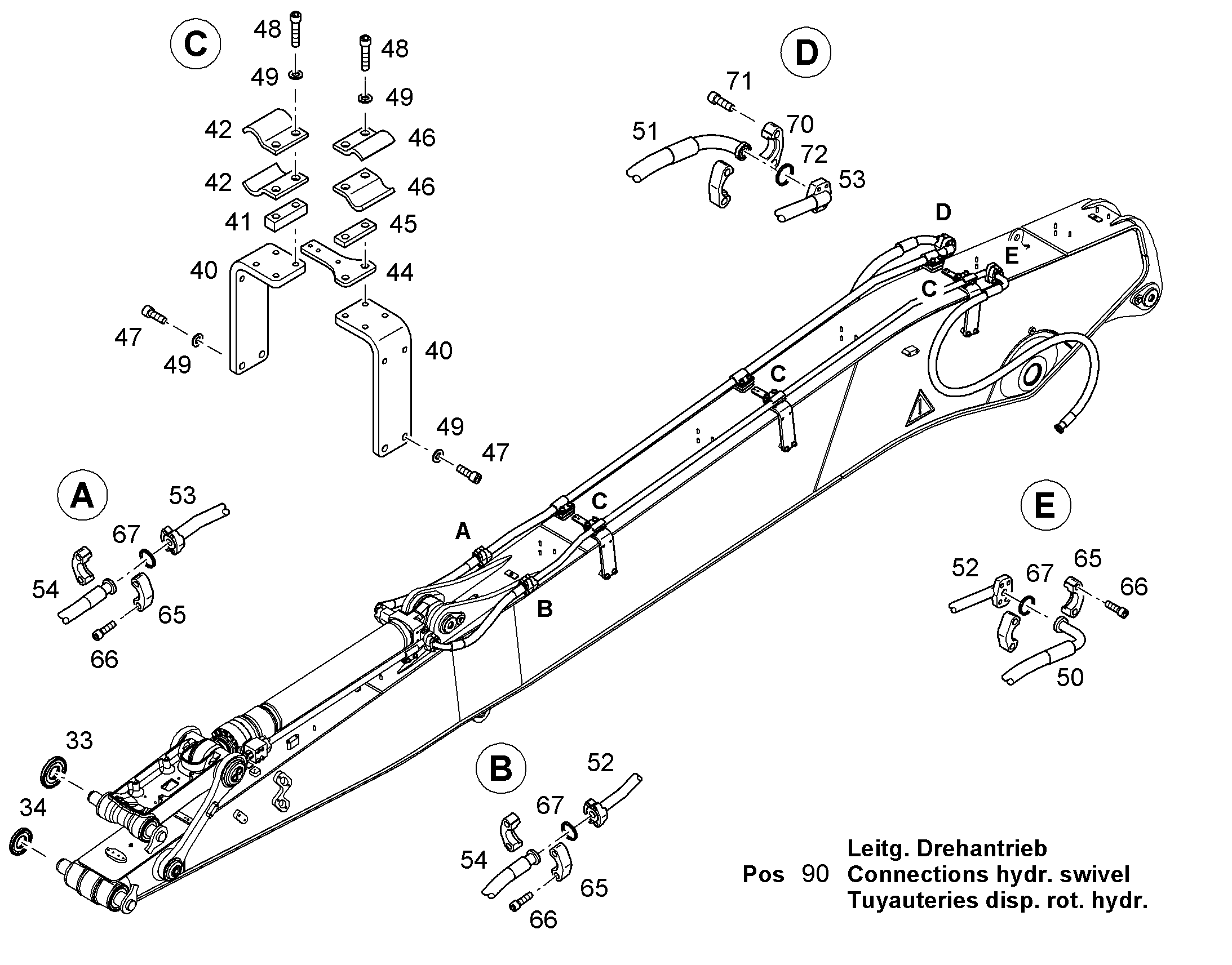 ПРОВОДКА ПРИВОД МЕХ. ПОВОРОТА 10855642 LIEBHERR