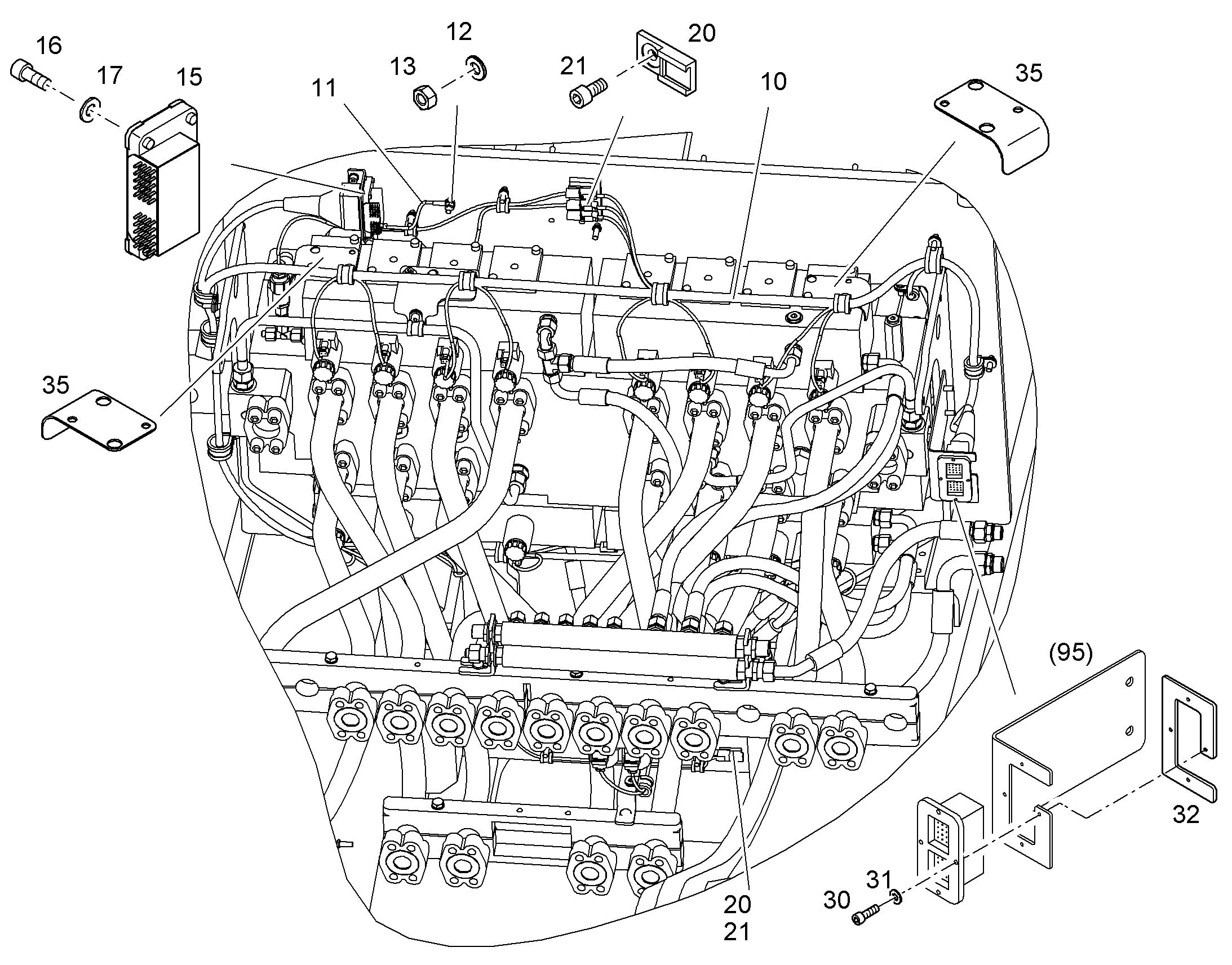 КОМПЛ.ПРОВОДОВ Г-РАСПР. W77 10845227 LIEBHERR