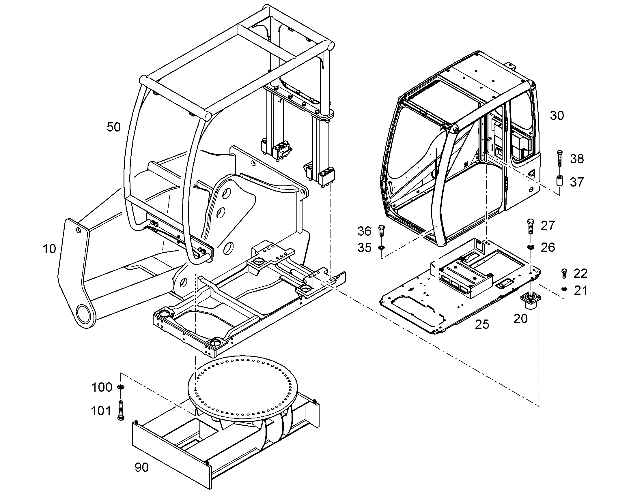 ROPS-STRUCTURE 10801913 LIEBHERR