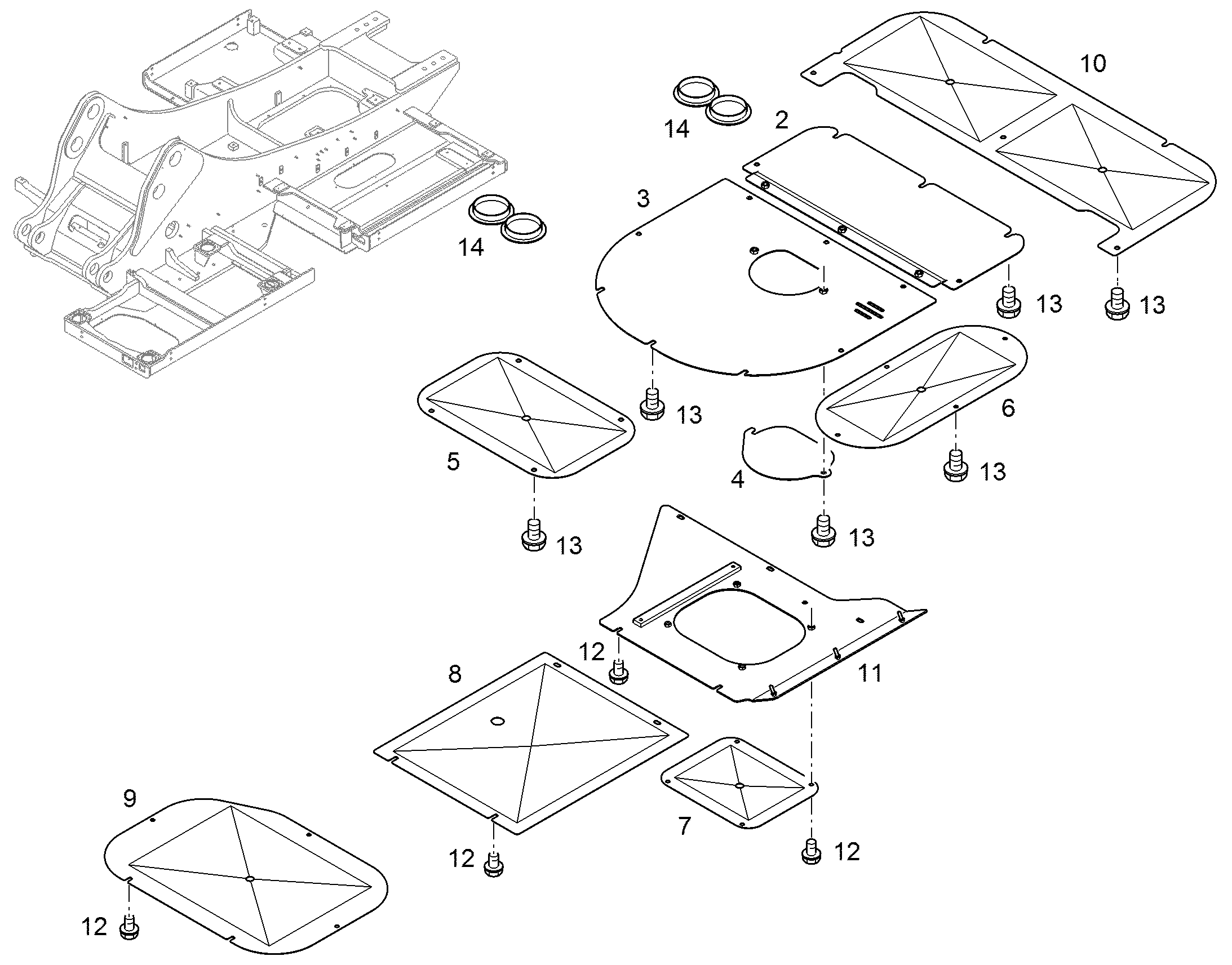 ЗАЩИТНЫЙ ЛИСТ НИЖНИЙ 10851308 LIEBHERR