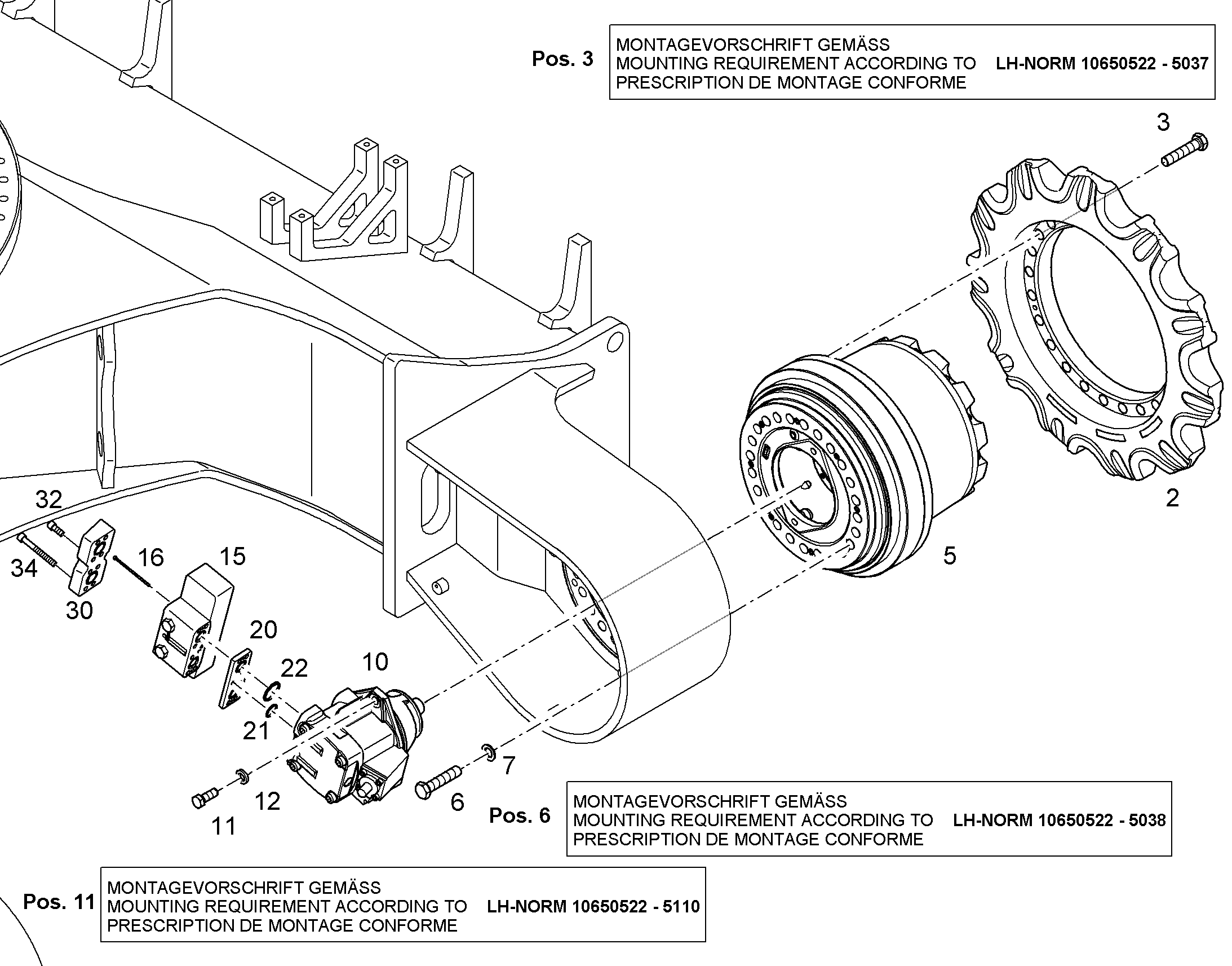 КОЛЕСО ЗВЕЗДОЧКИ 10380672 LIEBHERR