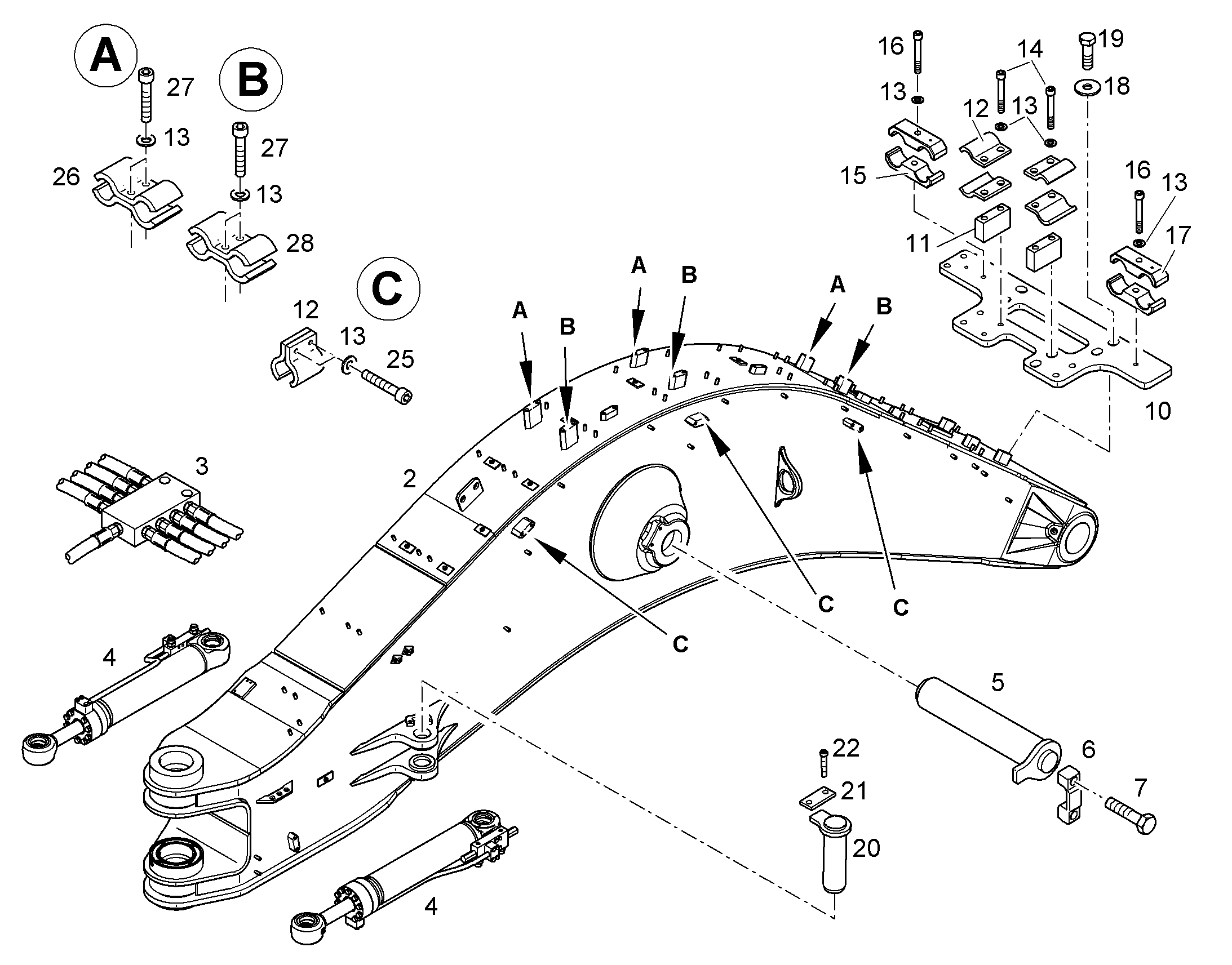 ПРОВОДКА МОНТАЖ AHS 10380532 LIEBHERR