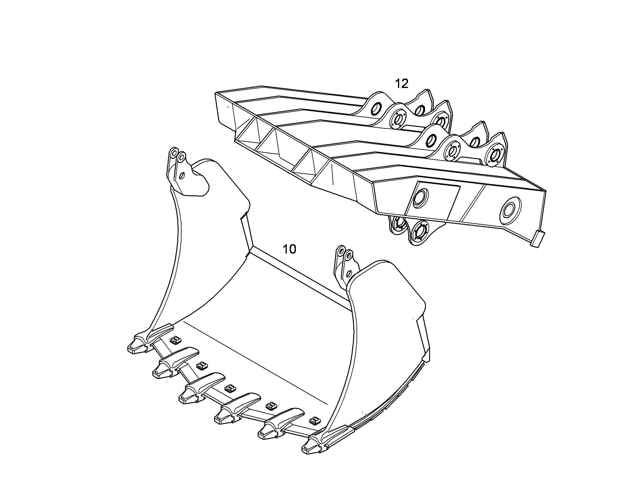 КОВШ ОТКИДНОЙ 1600MM 1,6M3 10389929 LIEBHERR