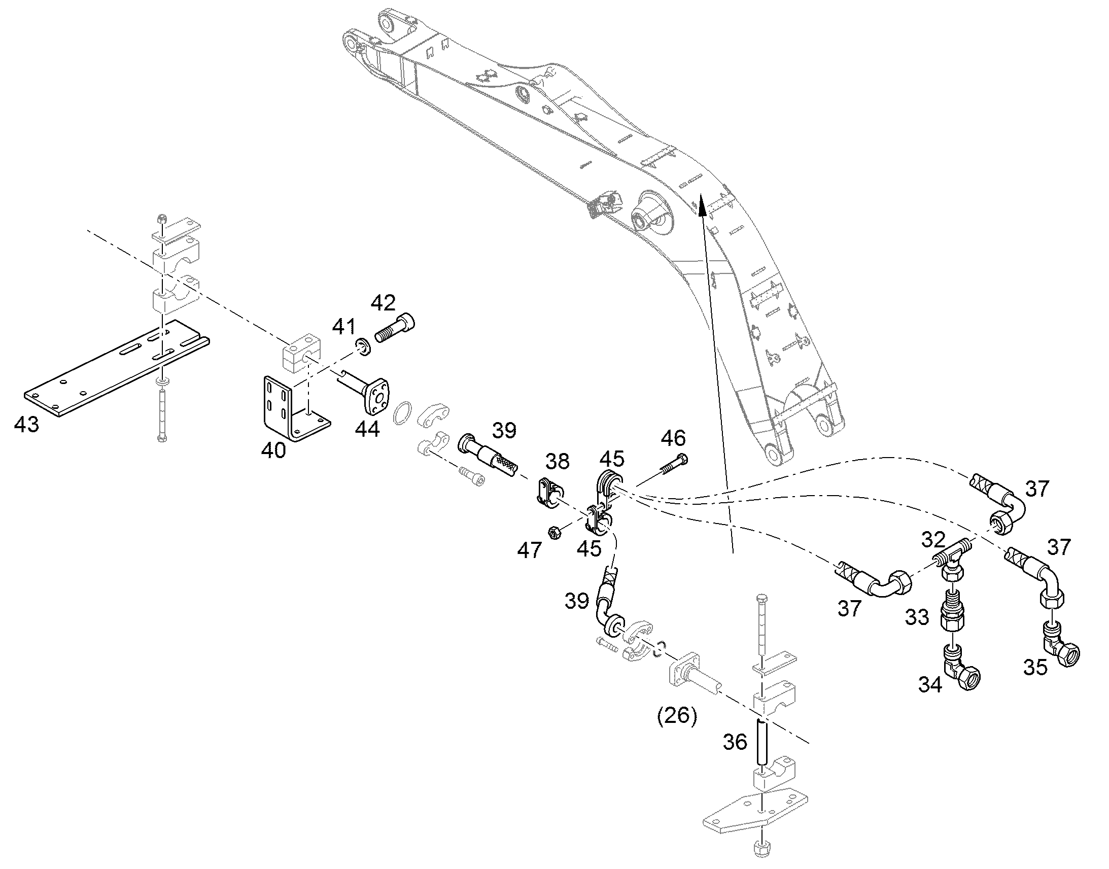 ШЛАНГ ОБРАТНОЙ ЛИНИИ 40X1400 10488209 LIEBHERR