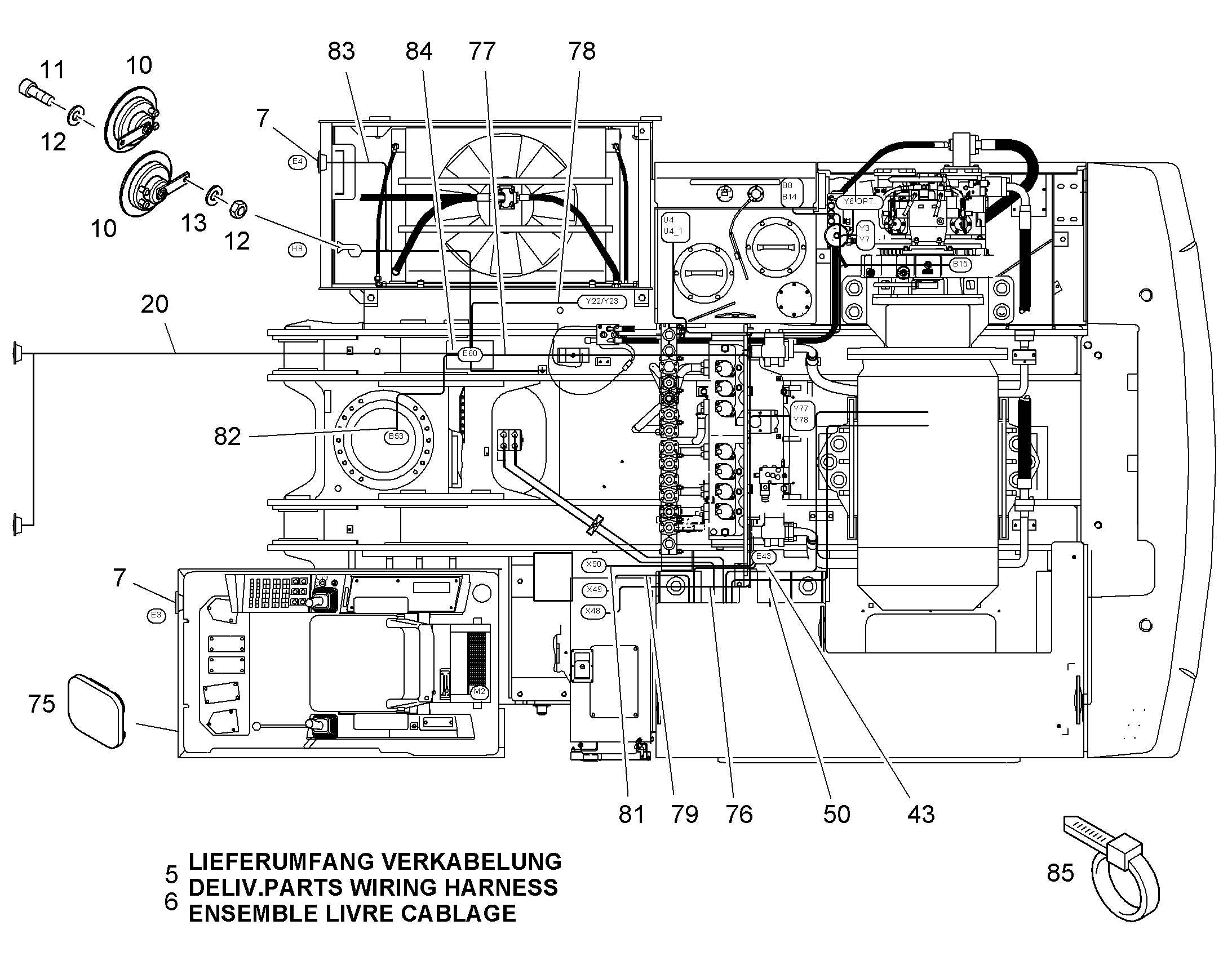 ПОСТАВЛЯЕМЫЙ КОМПЛЕКТ ПРОВОДКА 10000254 LIEBHERR