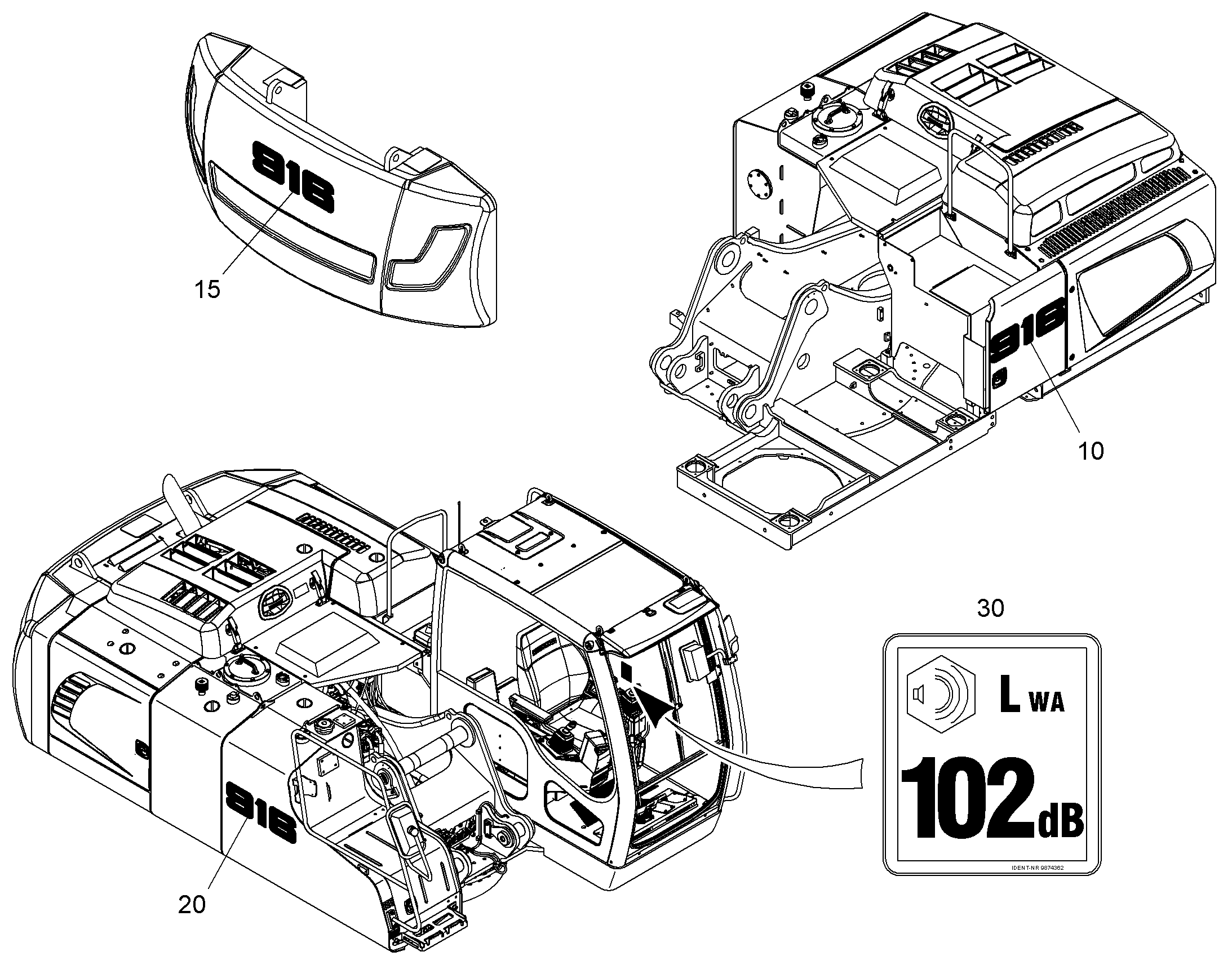ТАБЛИЧКА 916 630mmX199,55mm 10379580 LIEBHERR