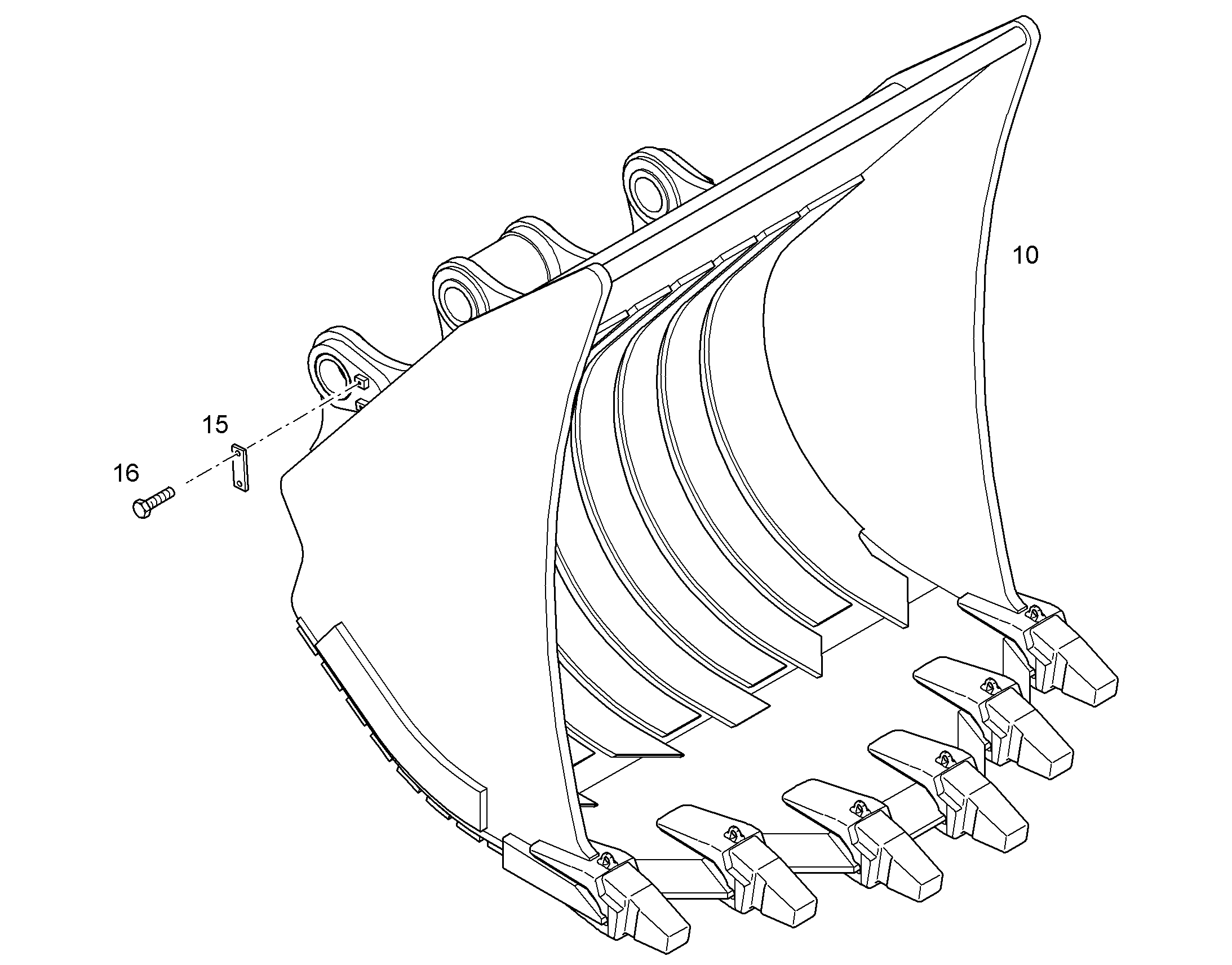 КОВШ ОТКИДНОЙ 2570mm 5,2m³ 10821434 LIEBHERR