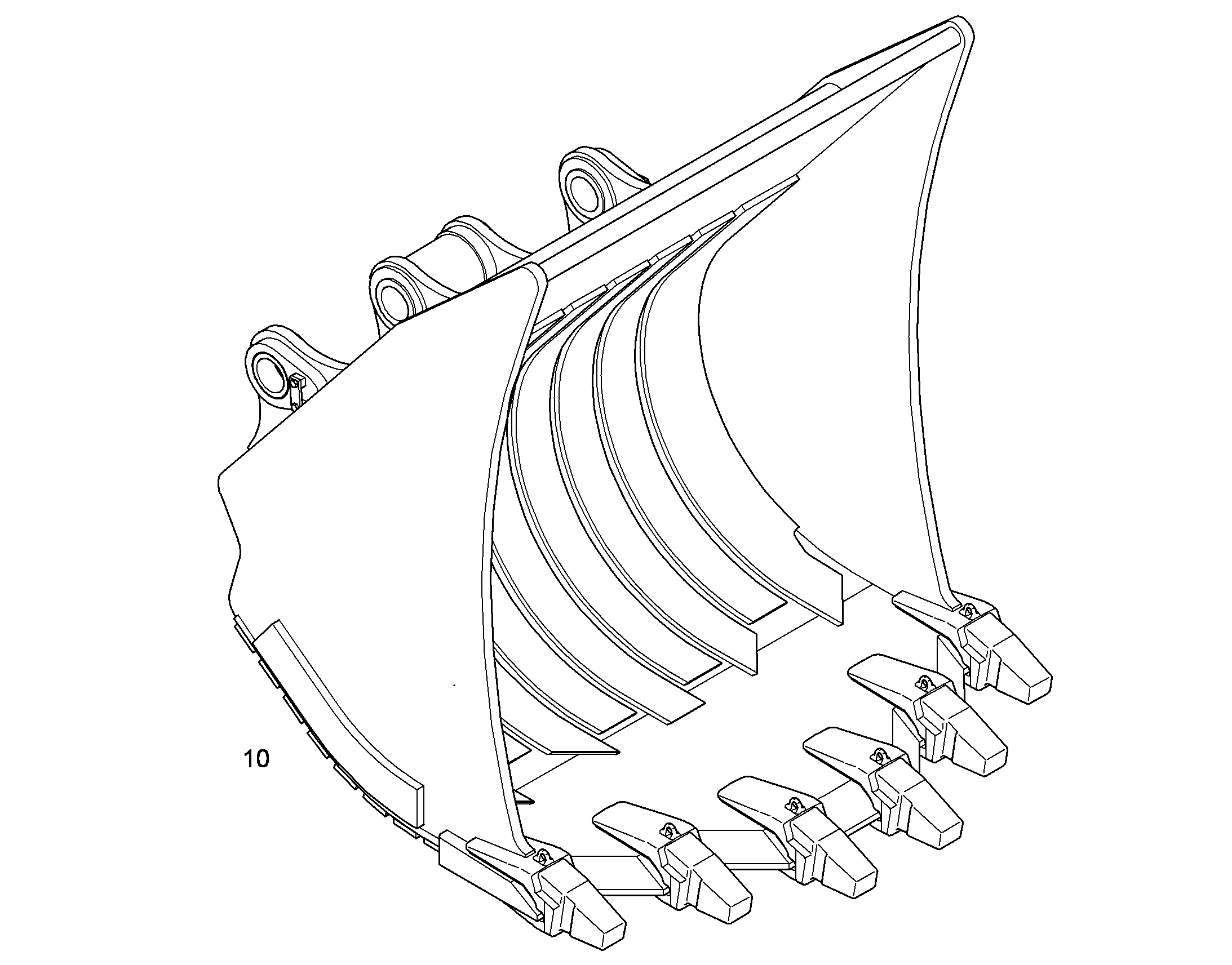 КОВШ ОТКИДНОЙ 2100mm 4,5m³ 10393727 LIEBHERR