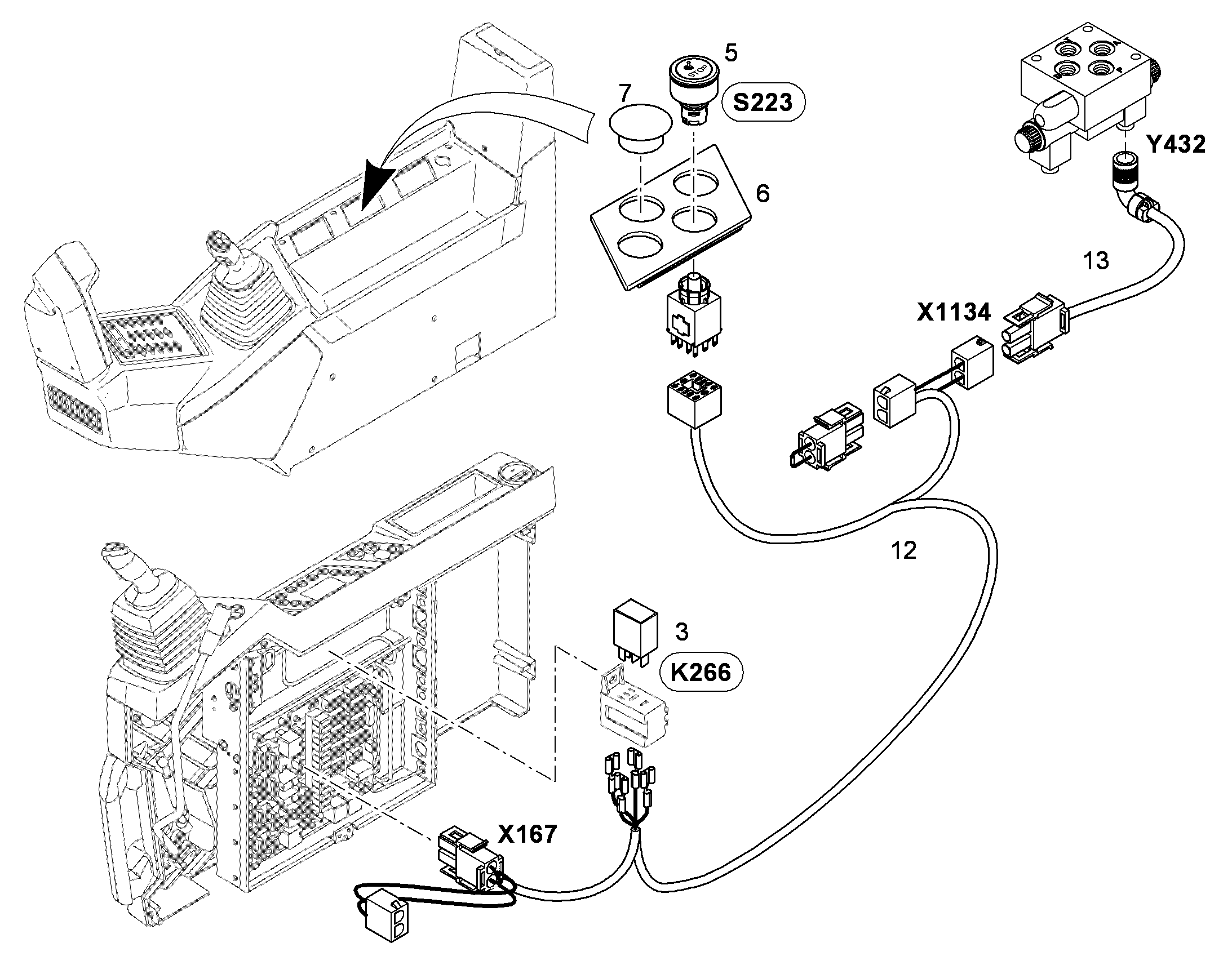 ПЕРЕКЛЮЧАТЕЛЬ В СБОРЕ S223 10380392 LIEBHERR