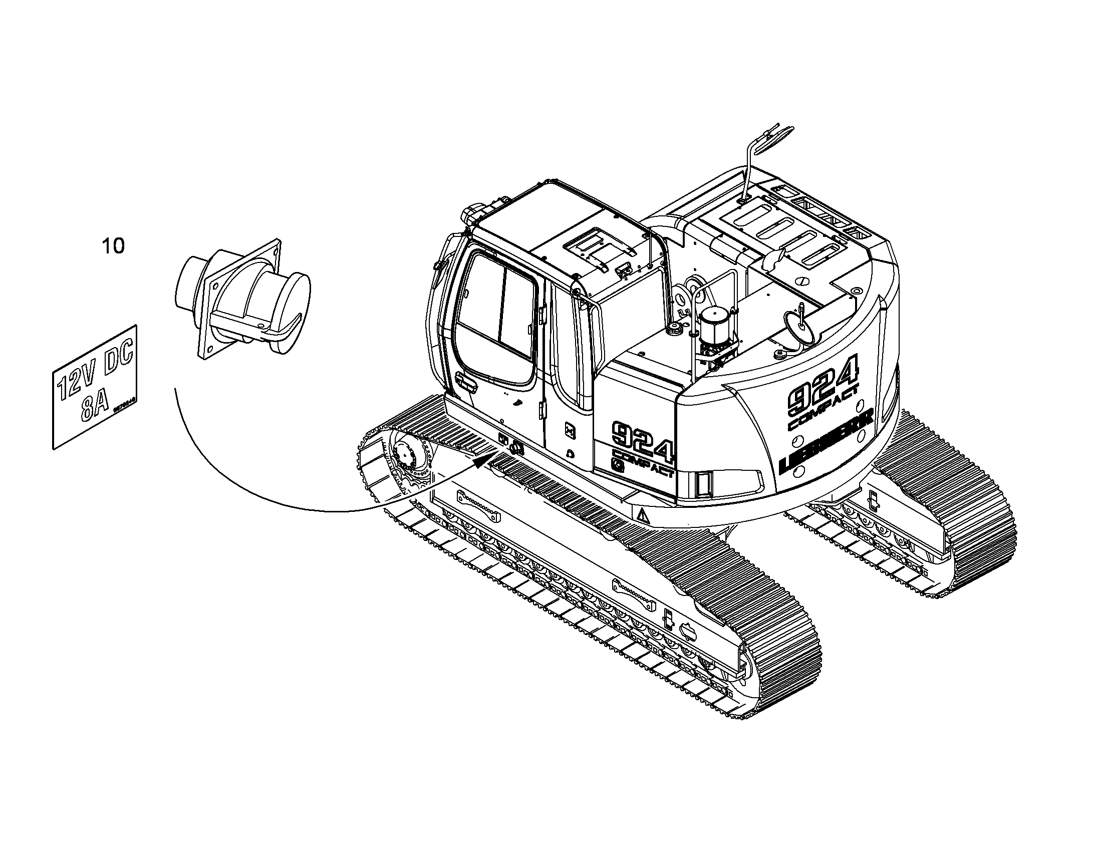 МОНТ.К-Т - ШТЕКЕР Д.ОБСЛ. 12V/8A 10391581 LIEBHERR