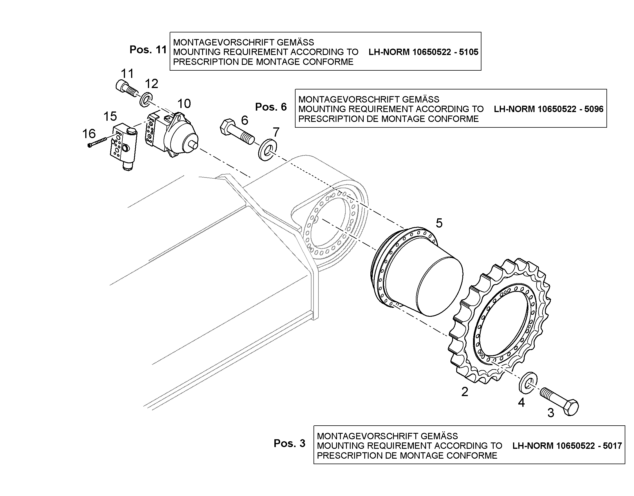 ПЕРЕОБОРУД. - ЦЕПЬ D7 AUF D7G 10857560 LIEBHERR