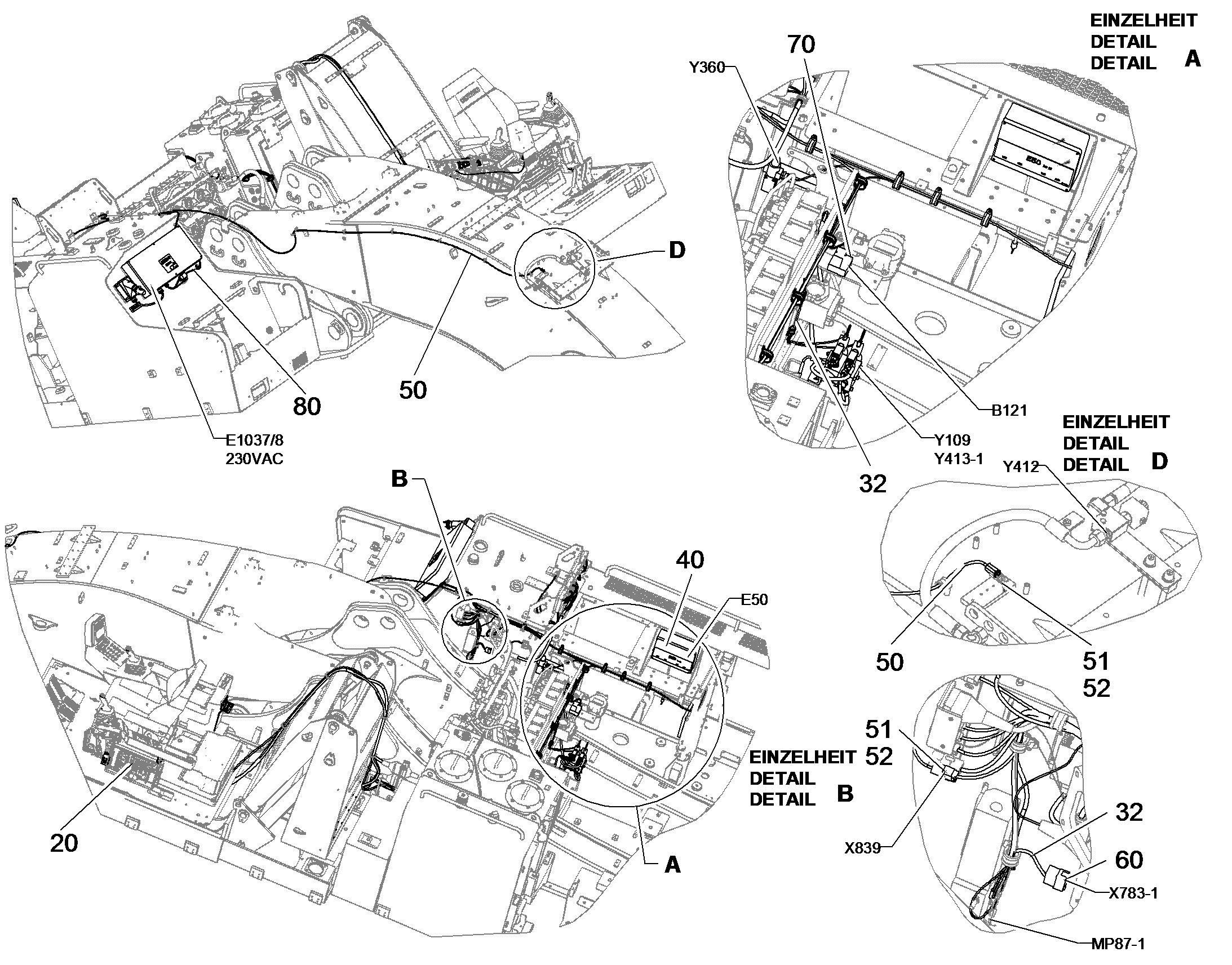 КОМПЛЕКТ КАБЕЛЕЙ A1010-X414 10384983 LIEBHERR
