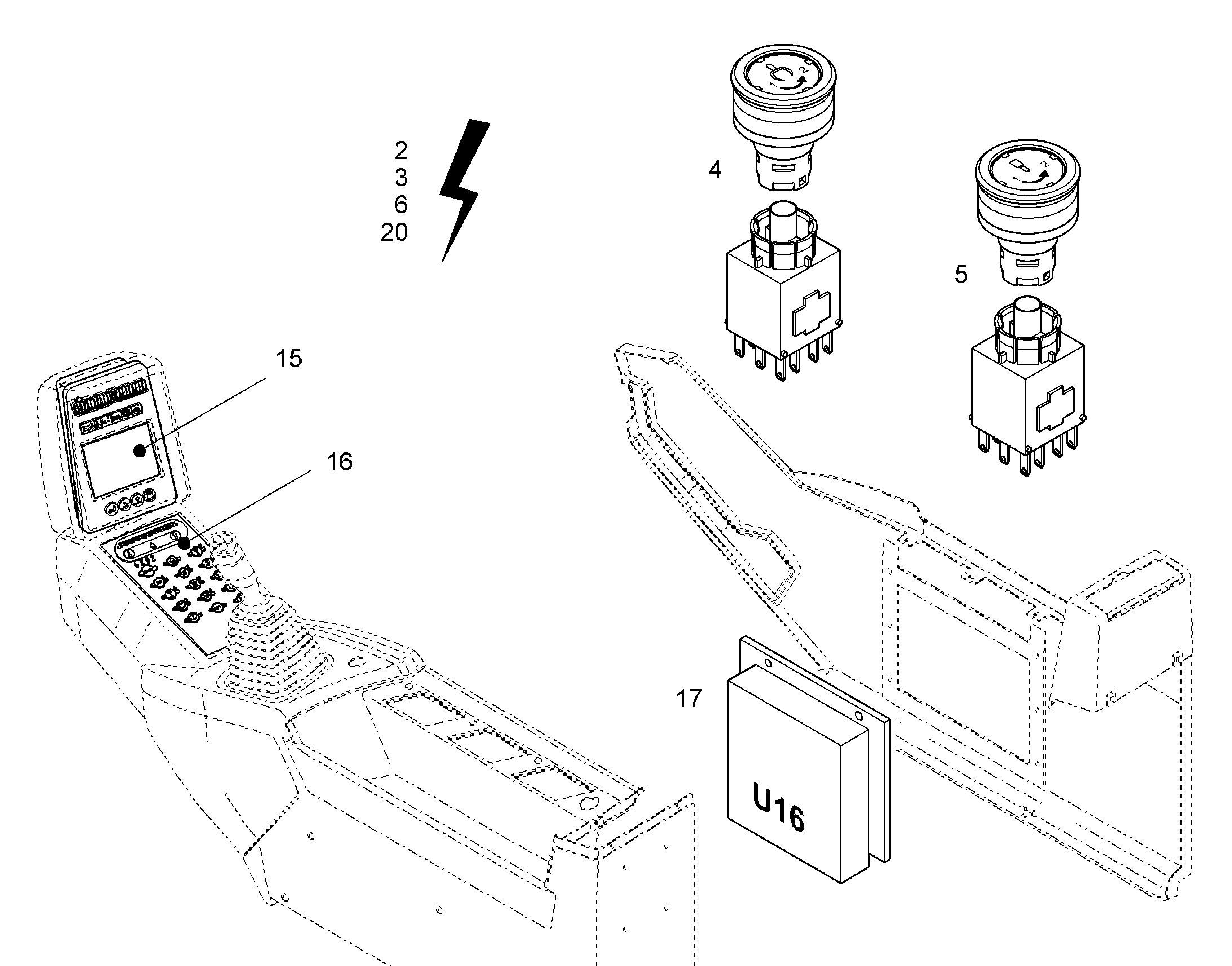 ПЕРЕКЛЮЧАТЕЛЬ В СБОРЕ S252 10824630 LIEBHERR