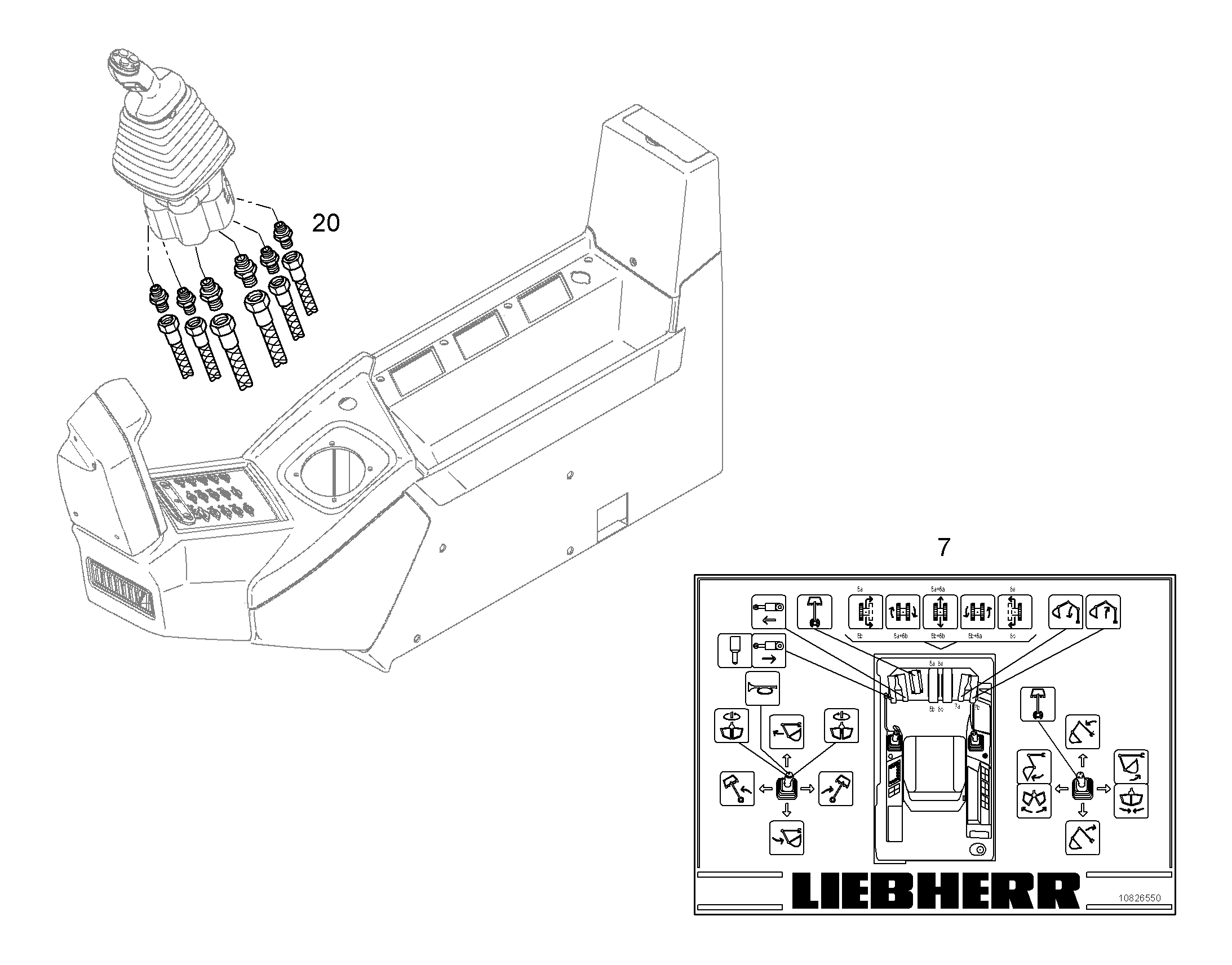 ГИДРАВЛИКА ПРАВ. ПОДЛОКОТНИКА 10826549 LIEBHERR