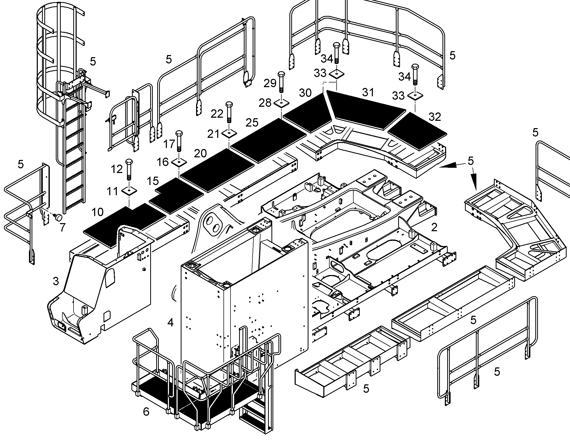 ПЛАТФ.- НЕПОДВИЖНОЕ ВОЗВЫШЕНИЕ 10827714 LIEBHERR