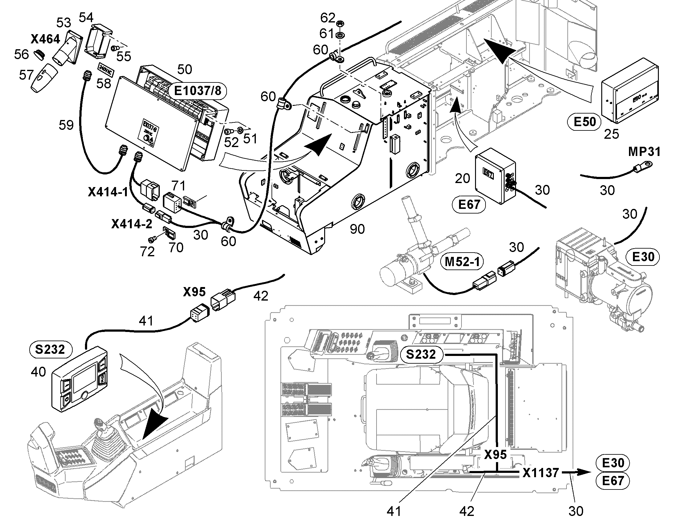 КОМПЛЕКТ КАБЕЛЕЙ E30-E1037/8 10833255 LIEBHERR