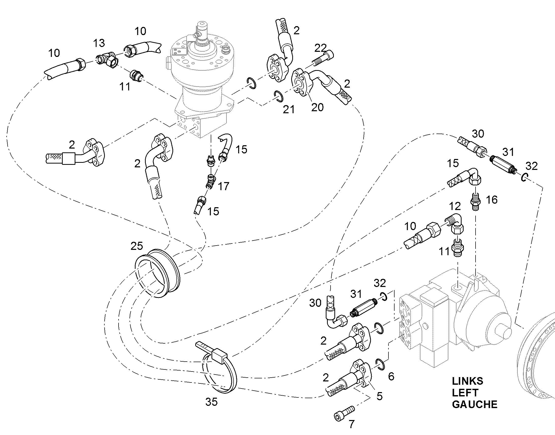 ШЛАНГ УПРАВЛЕНИЯ 8X6900 10296460 LIEBHERR