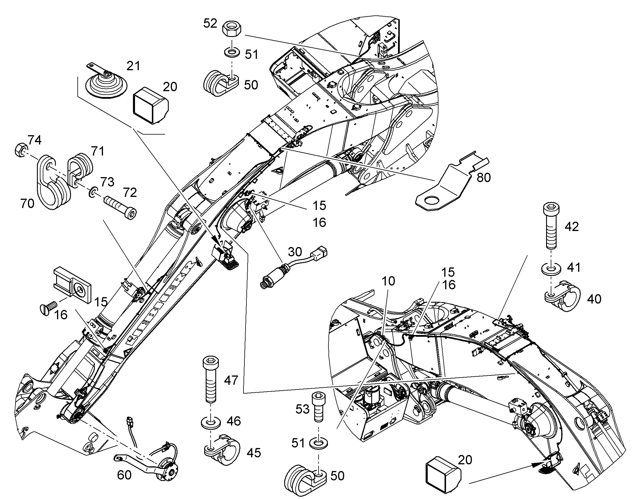 КОМПЛЕКТ ПРОВОДОВ НА МОНОБЛОКЕ W6 10404001 LIEBHERR
