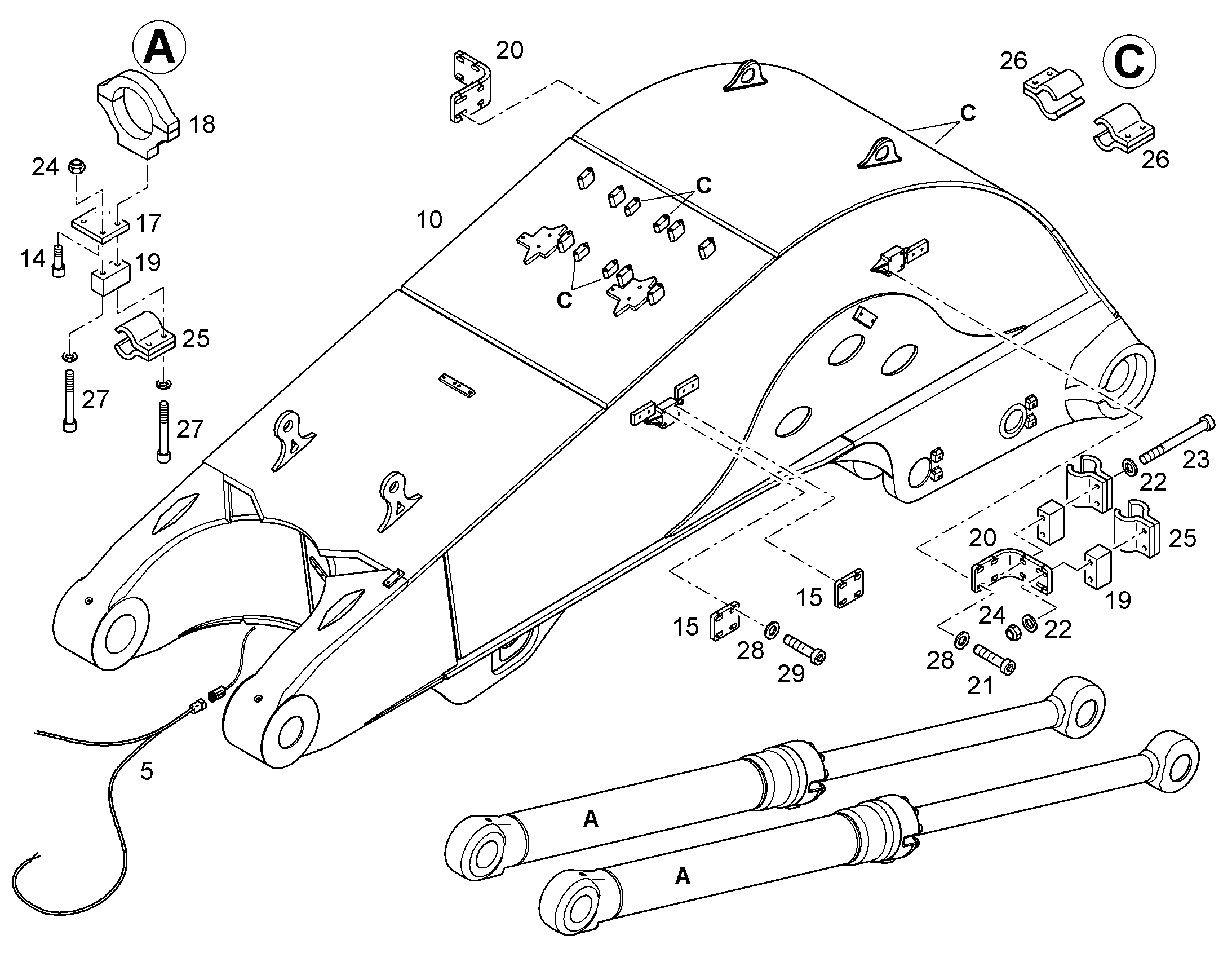 ПОВОРОТНЫЙ РЫЧАГ 4,60M 10827054 LIEBHERR