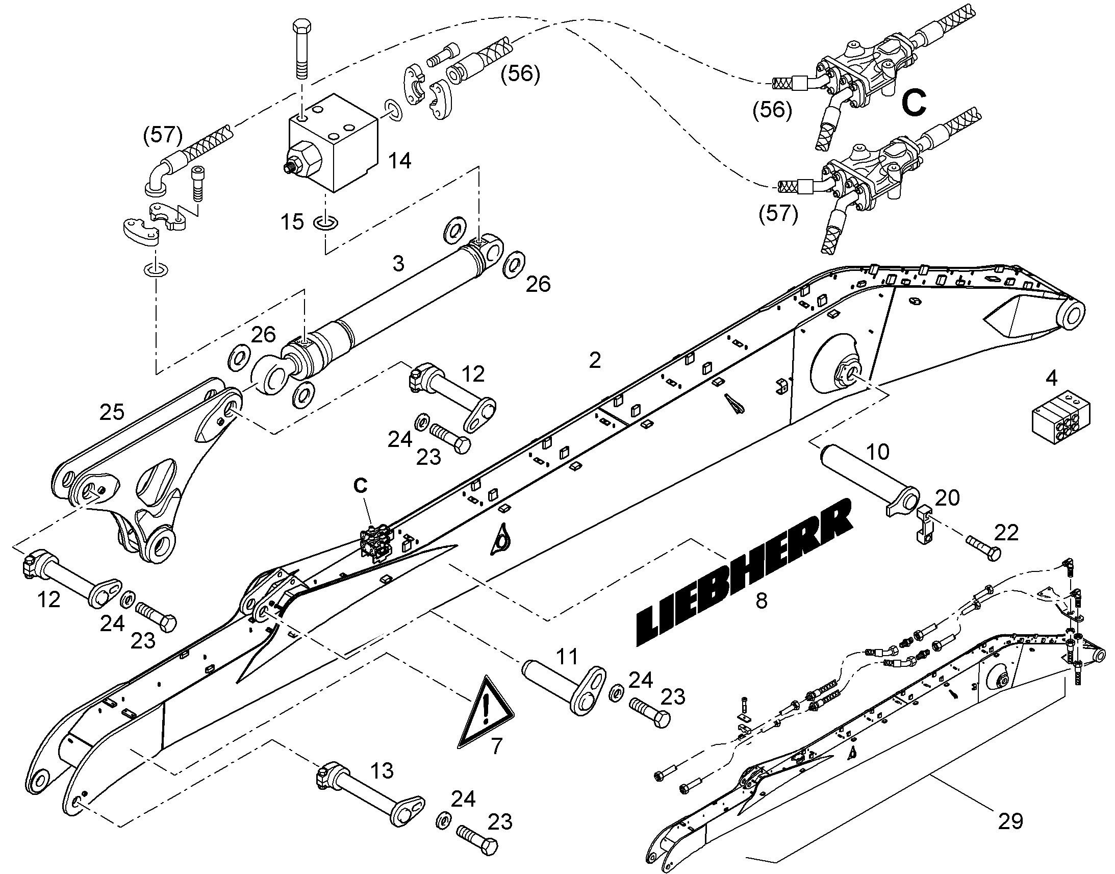 ПРОВОДКА ПРИВОД МЕХ. ПОВОРОТА 10830976 LIEBHERR