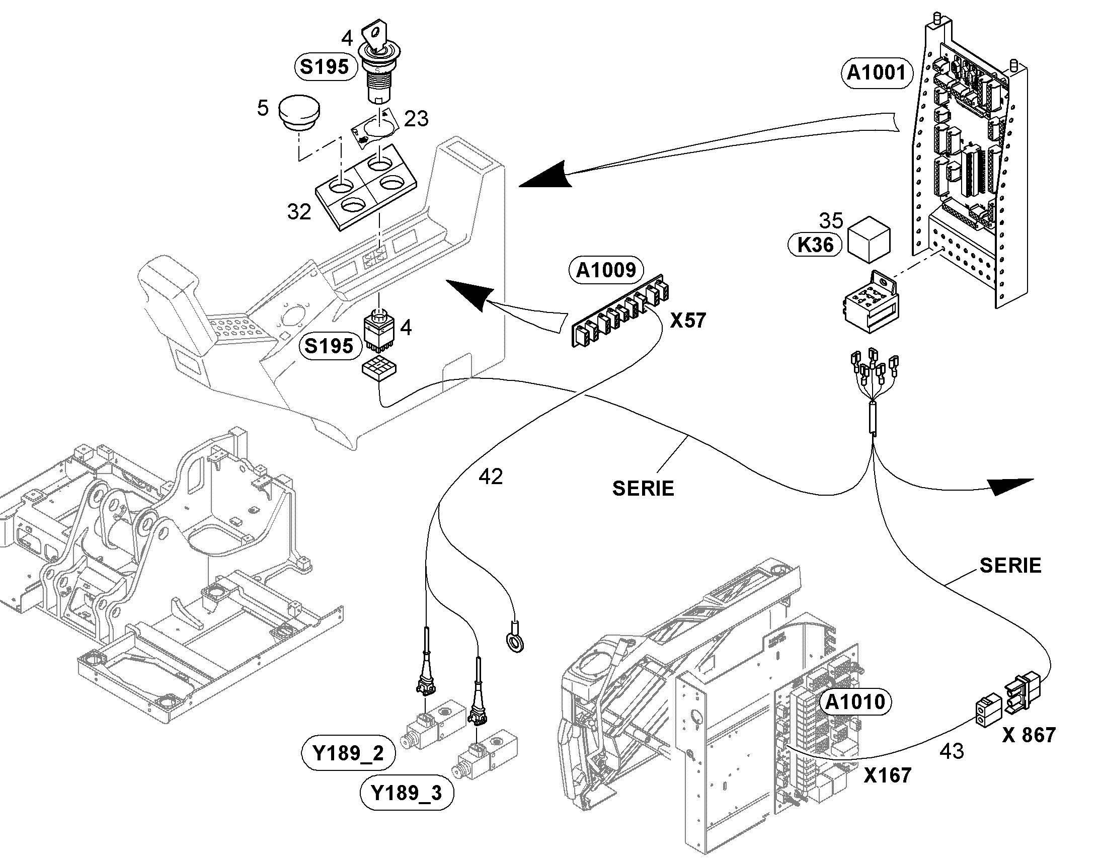 ПЕРЕКЛЮЧАТЕЛЬ В СБОРЕ S195 10837929 LIEBHERR