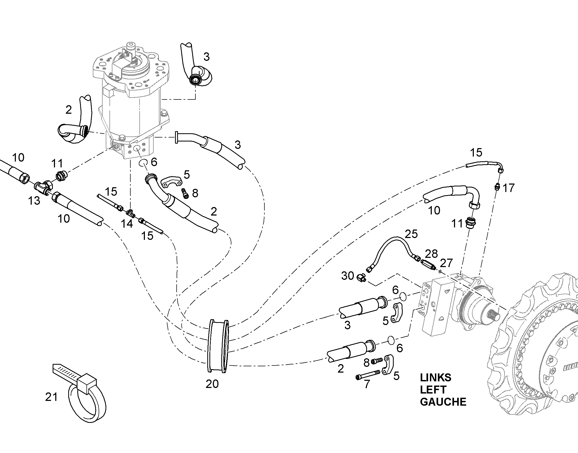 АВАРИЙНАЯ ЦЕПЬ, УСТАНОВКА 12408829 LIEBHERR