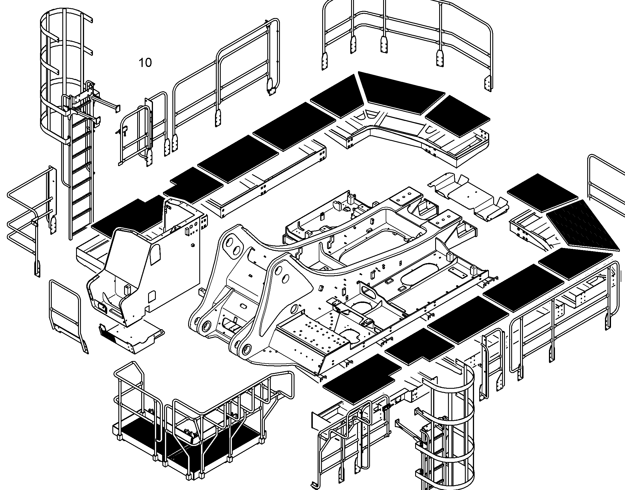 ЛЕСТ. С МОСТИКОМ ШИРОКАЯ 10837301 LIEBHERR