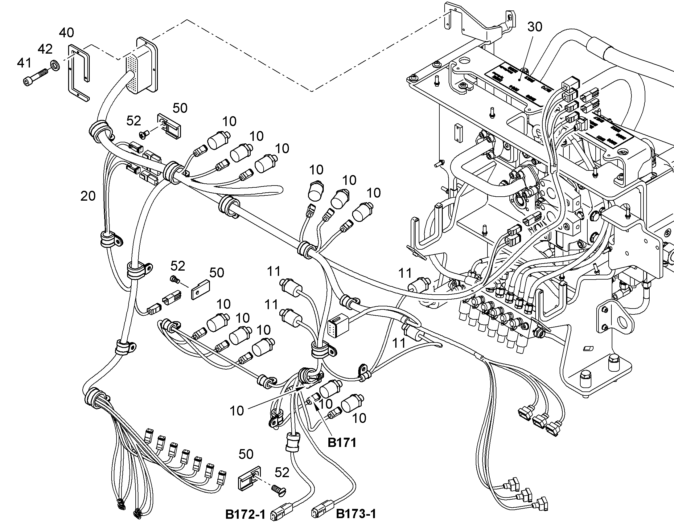 КОМПЛ. ПРОВОДОВ ПОВ. ПЛАТФ. W102-D 10863349 LIEBHERR