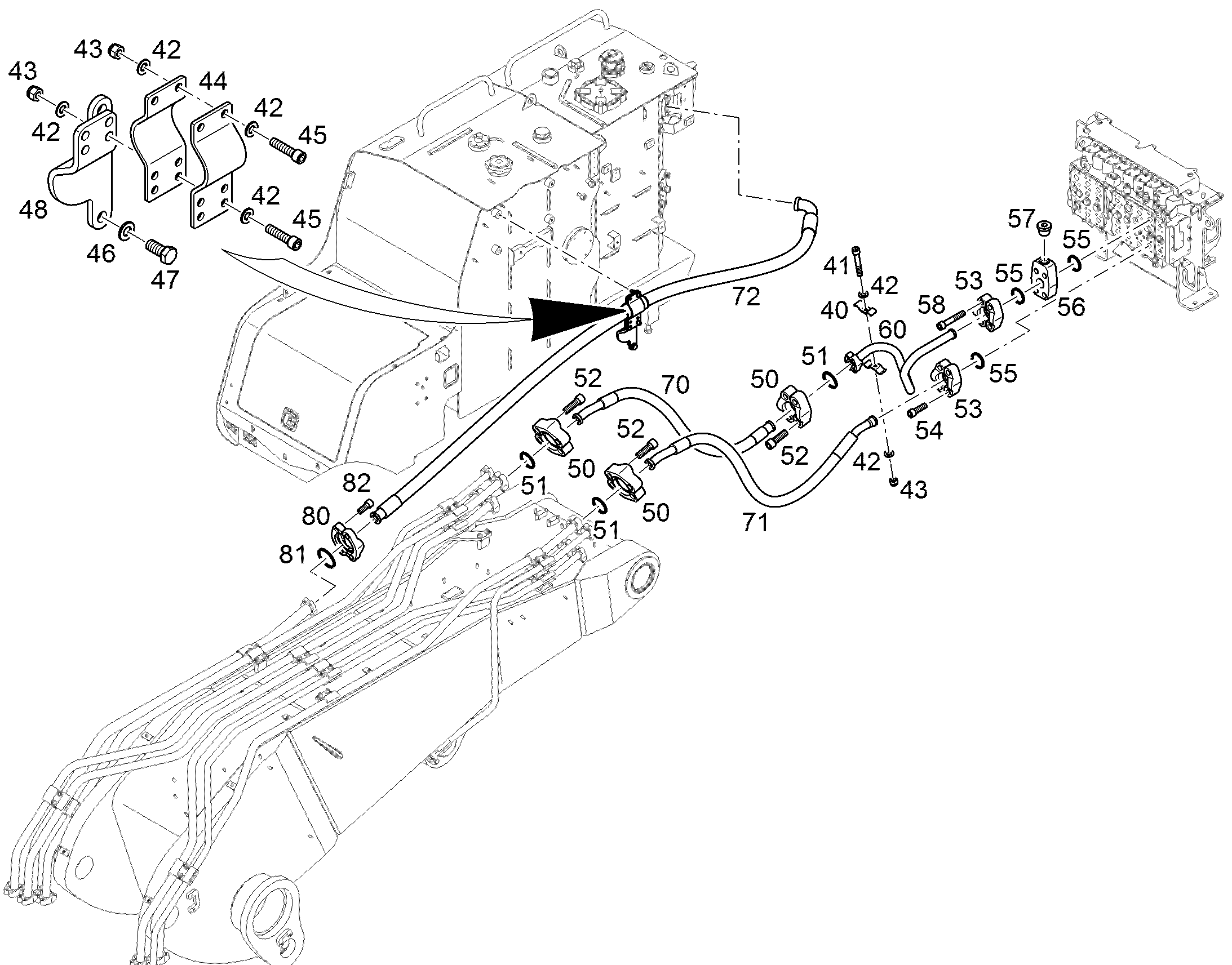 ШЛАНГ ОБРАТНОЙ ЛИНИИ 40X3250 11067659 LIEBHERR
