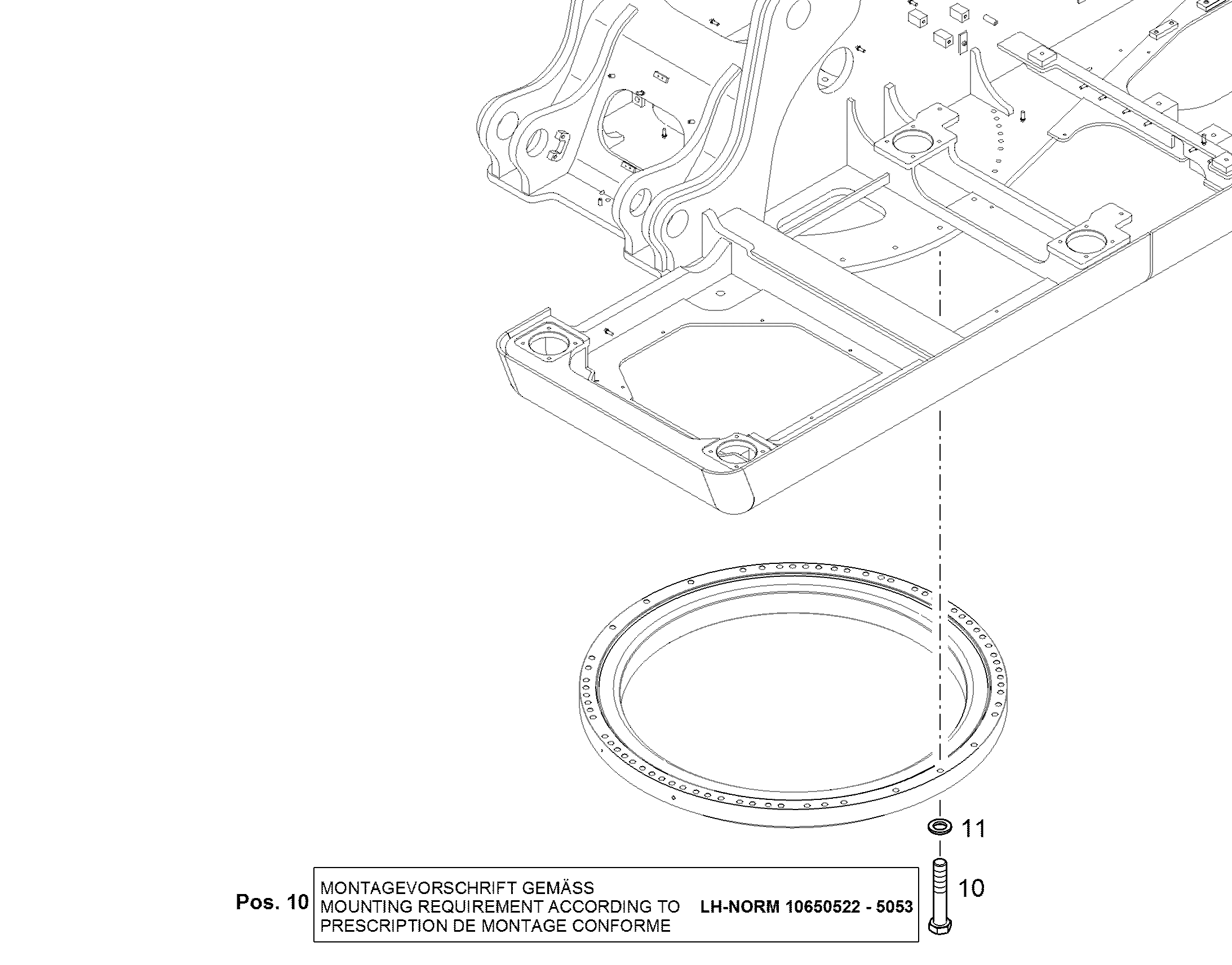 БОЛТ С ШЕСТИГРАННОЙ ГОЛОВКОЙ ISO 4014 M16X90 10.9 FLZN 11005321 LIEBHERR