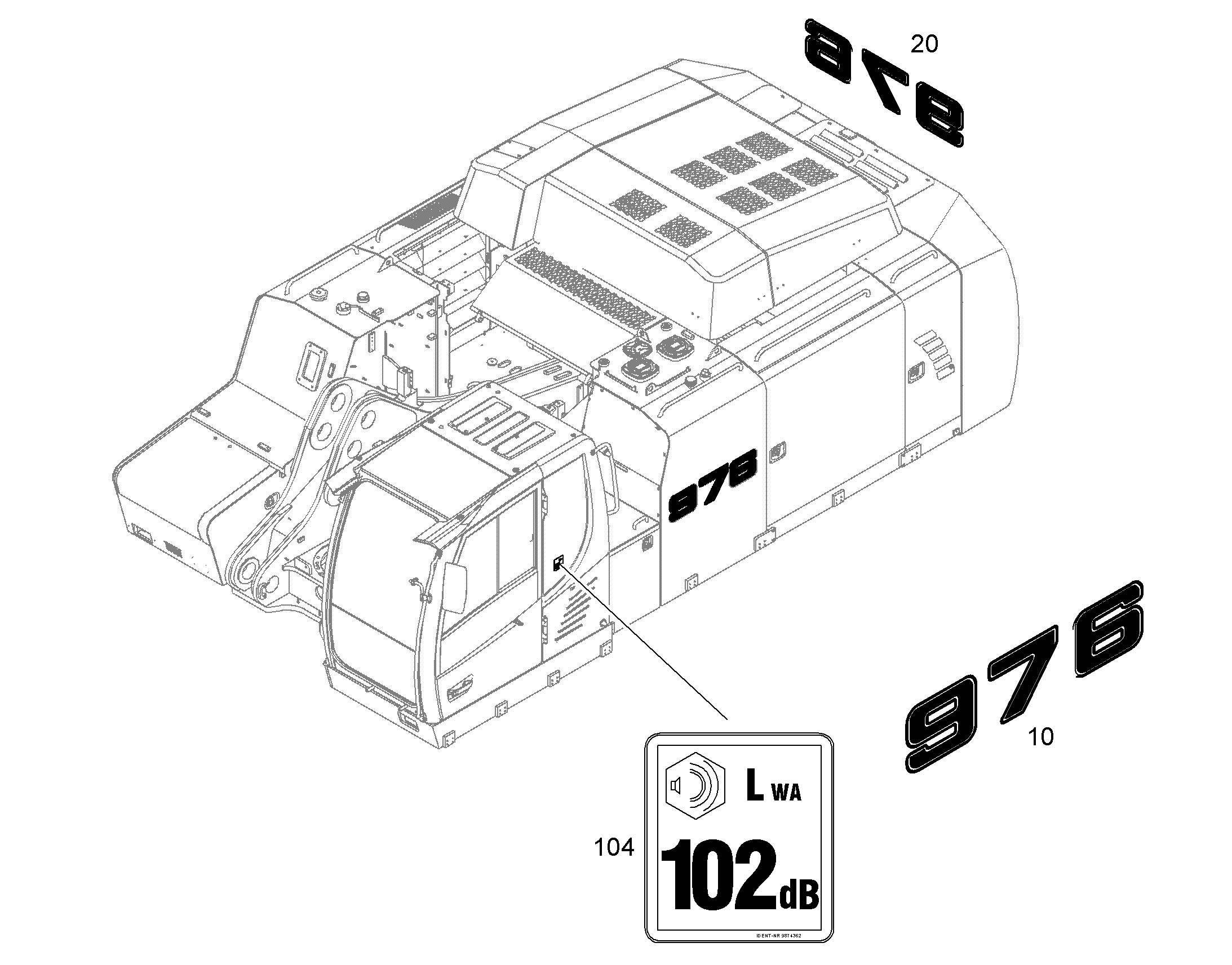 НАКЛЕЙКА 1373,9mmX360mm 10838443 LIEBHERR