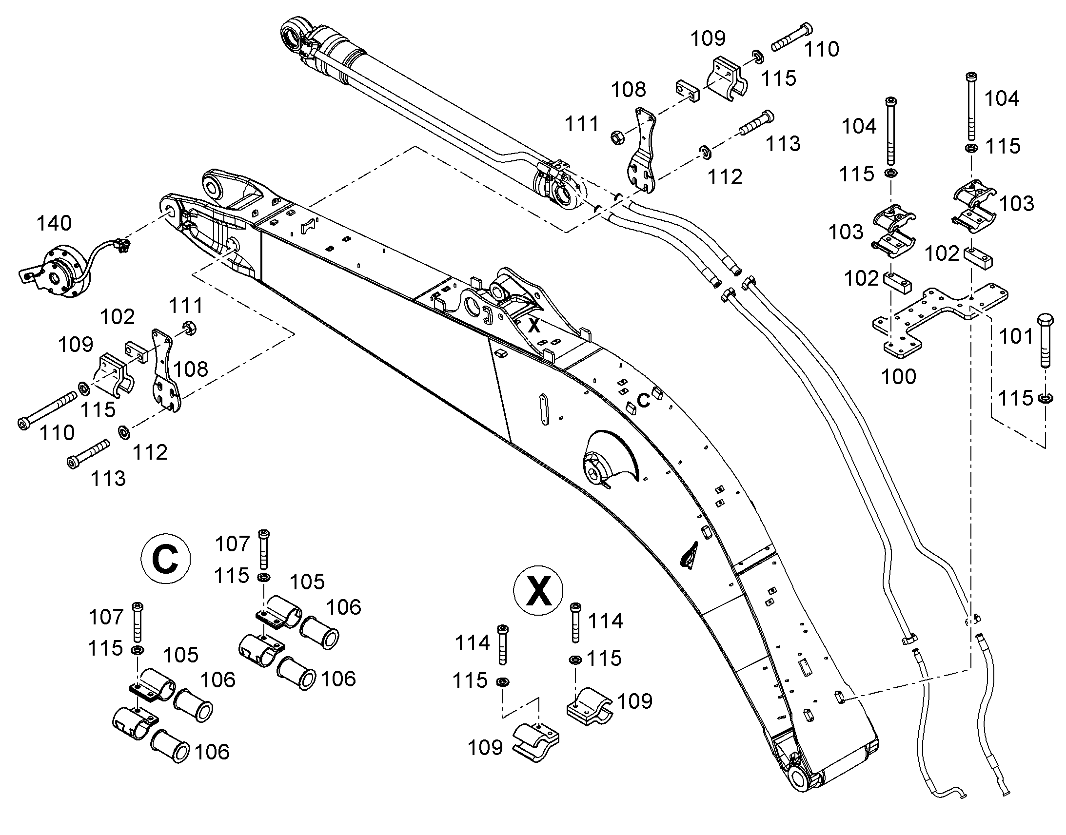 ОТКЛЮЧЕНИЕ ЦИЛИНДРА РУКОЯТИ 10845310 LIEBHERR