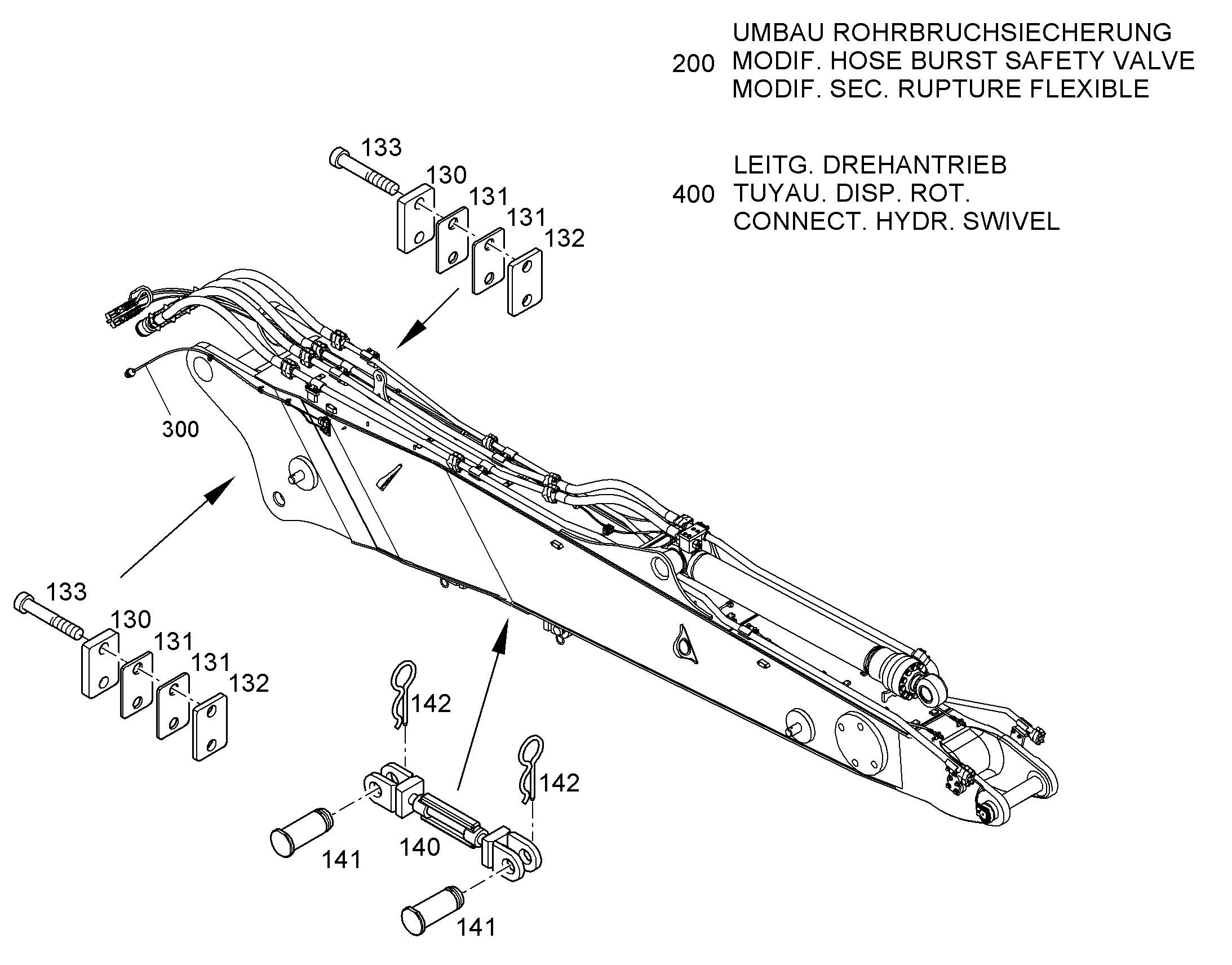 ПРОВОДКА ПРИВОД МЕХ. ПОВОРОТА 10845479 LIEBHERR