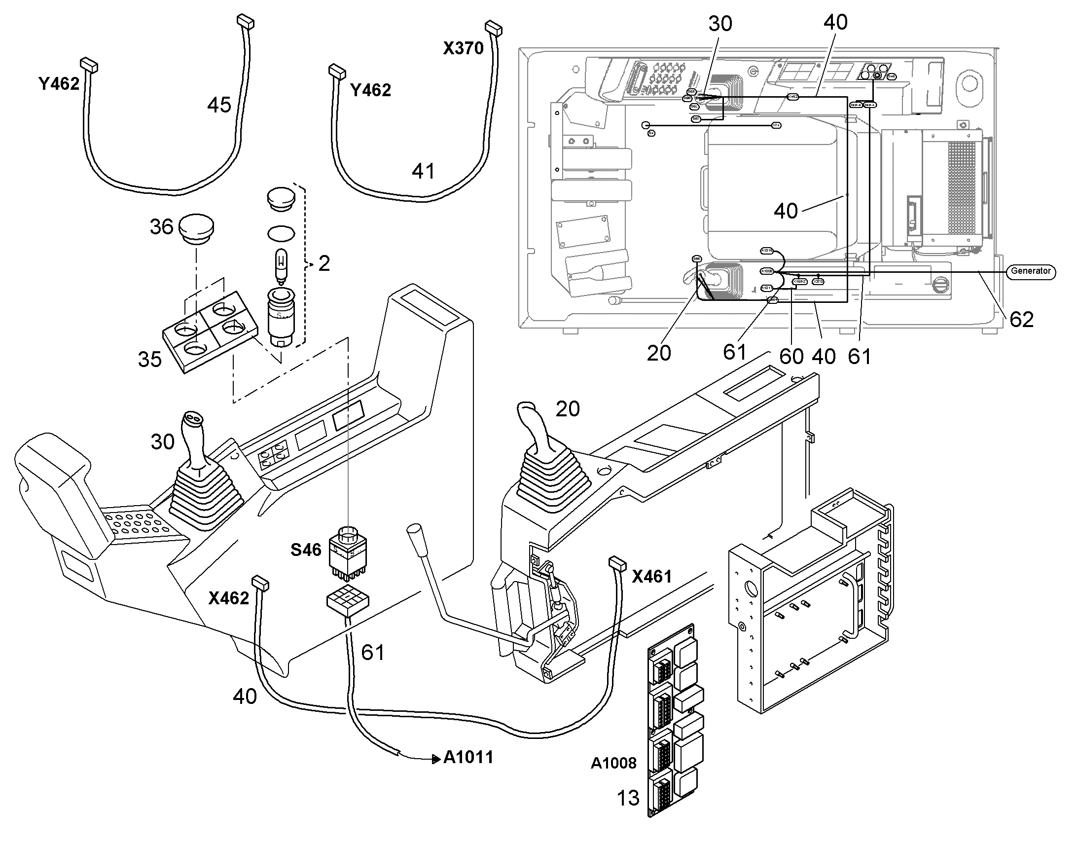 КОМПЛЕКТ КАБЕЛЕЙ X370-Y462 10071214 LIEBHERR
