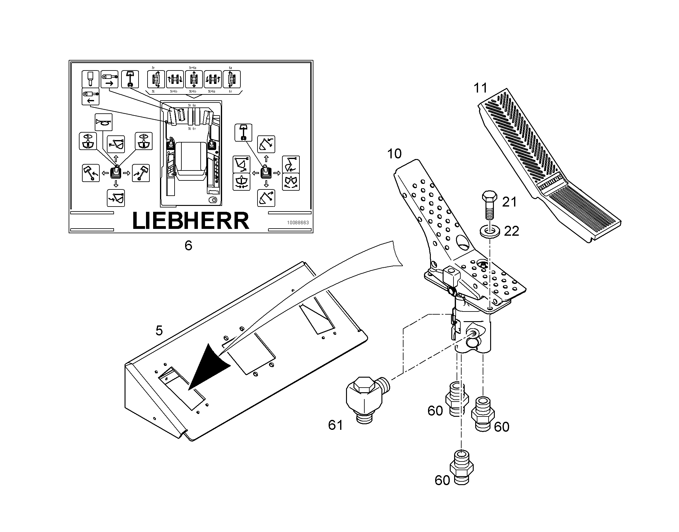 ЩИТ УПРАВЛЕНИЯ 297mmX210mm 10842552 LIEBHERR