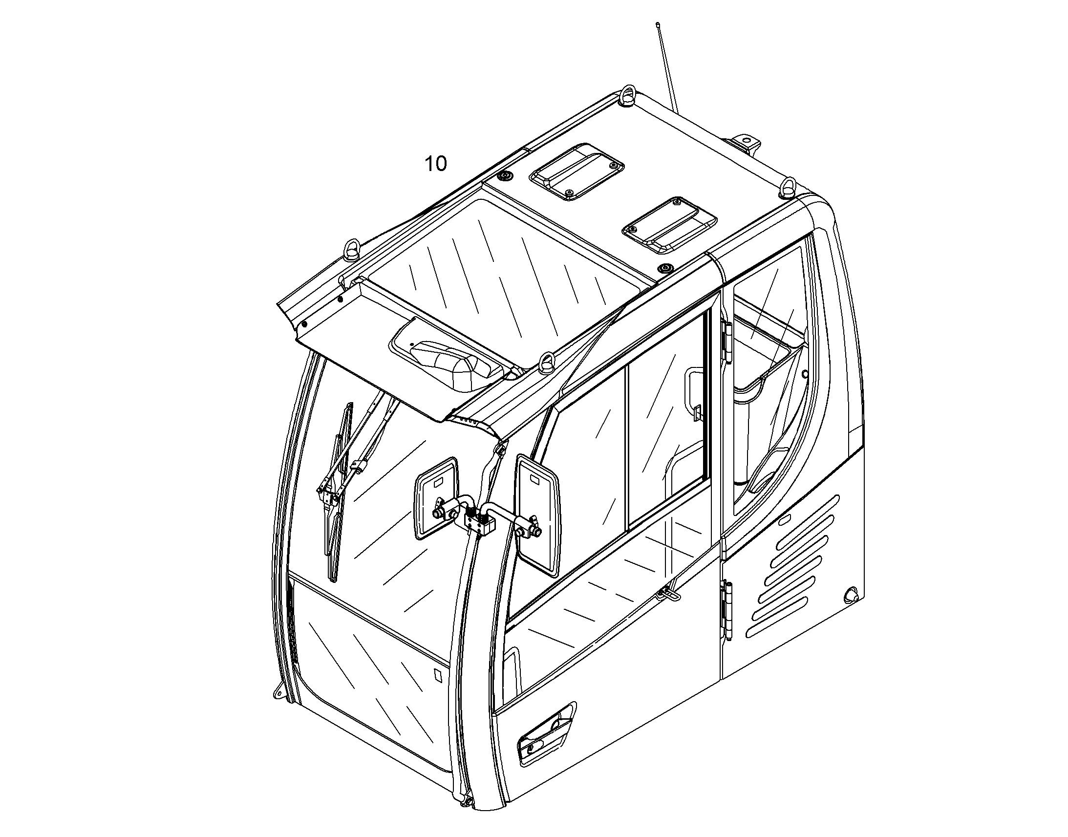 CAB BULLET-PROOF ROOF 10853789 LIEBHERR