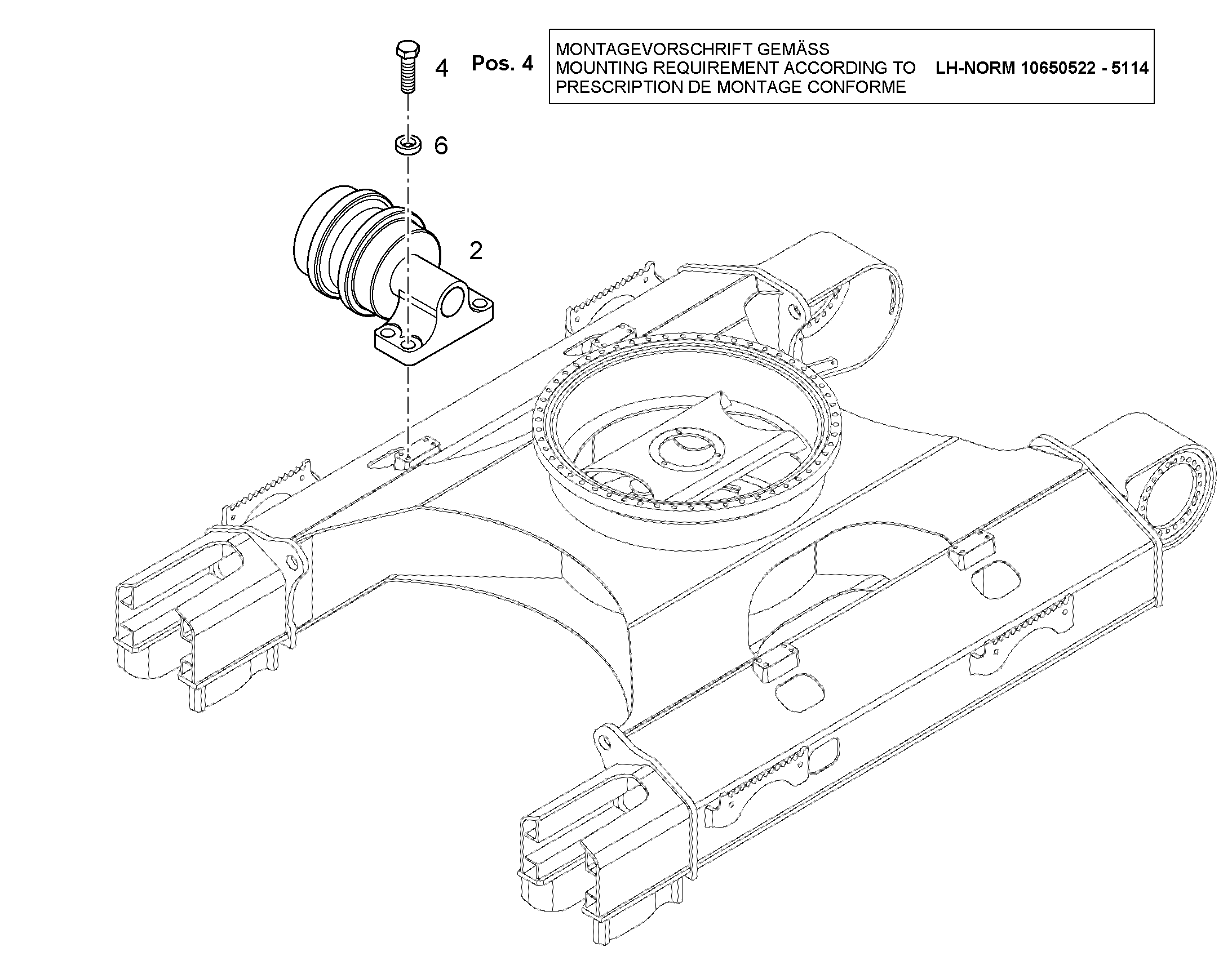 РОЛИК ПОДДЕРЖИВАЮЩИЙ B4 11066374 LIEBHERR