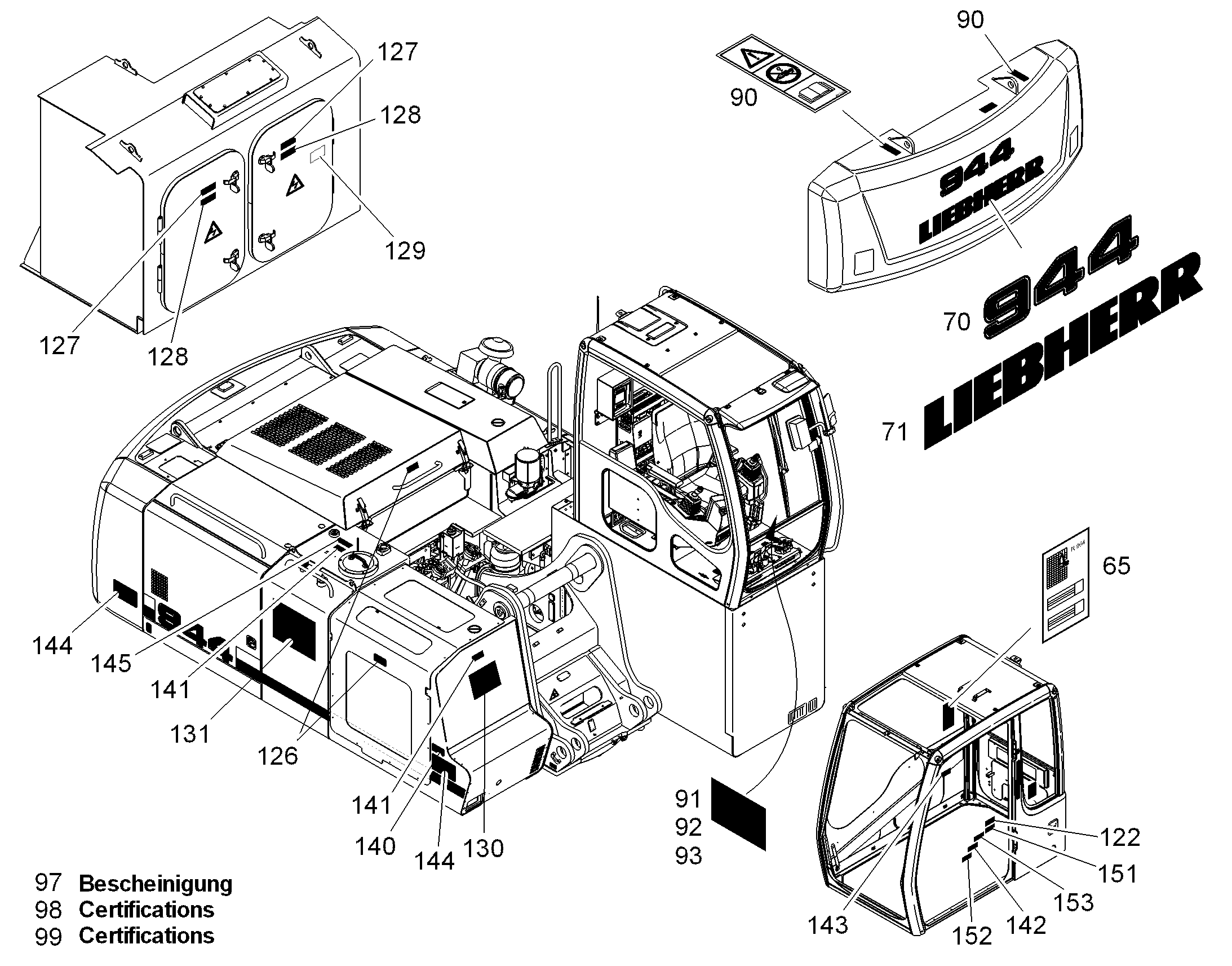 ТАБЛИЧКИ АМЕРИКА DREHUNG MOTOR 150mmX60mm 10851005 LIEBHERR