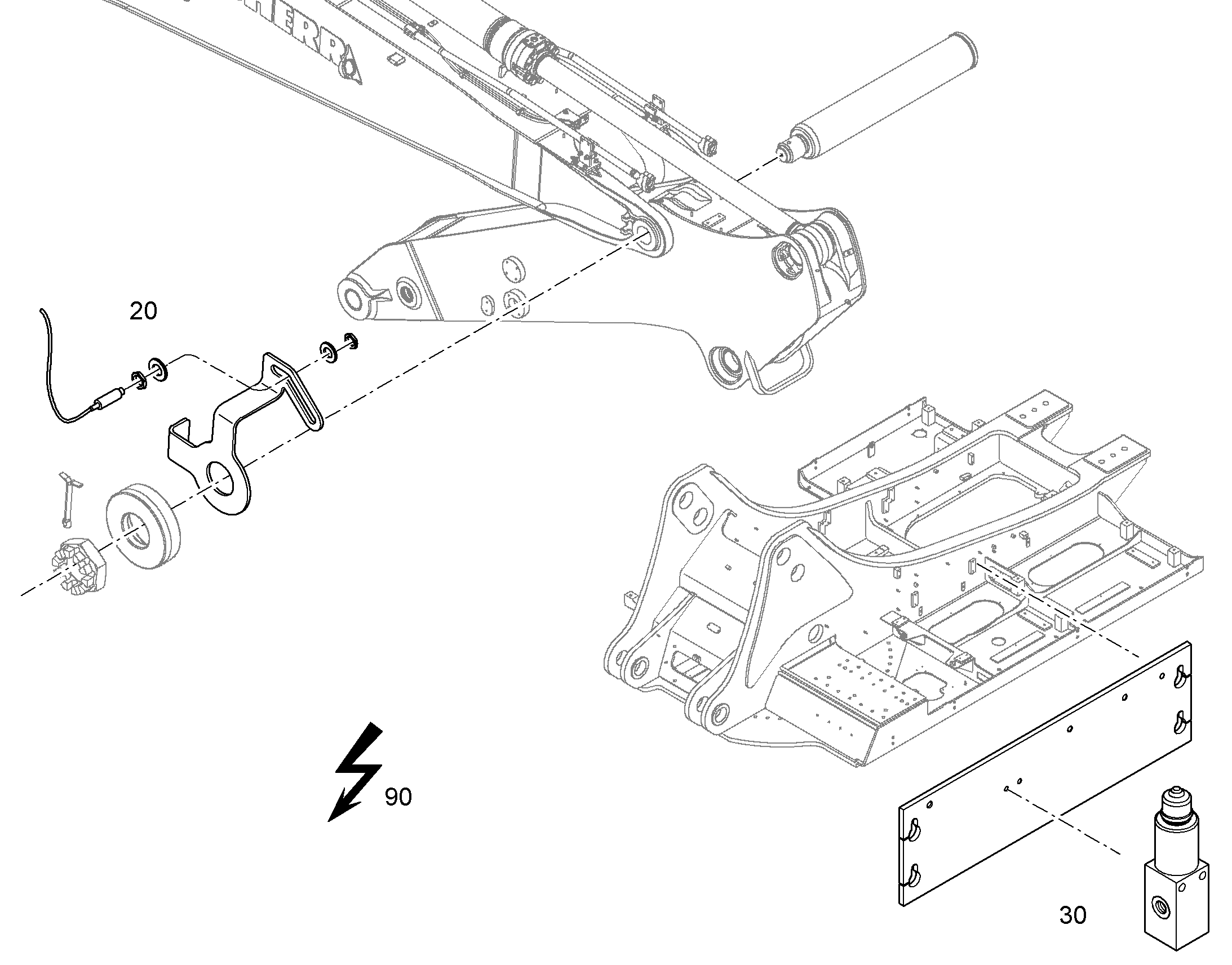 ОТКЛЮЧЕНИЕ ЦИЛИНДРА РУКОЯТИ 10853644 LIEBHERR