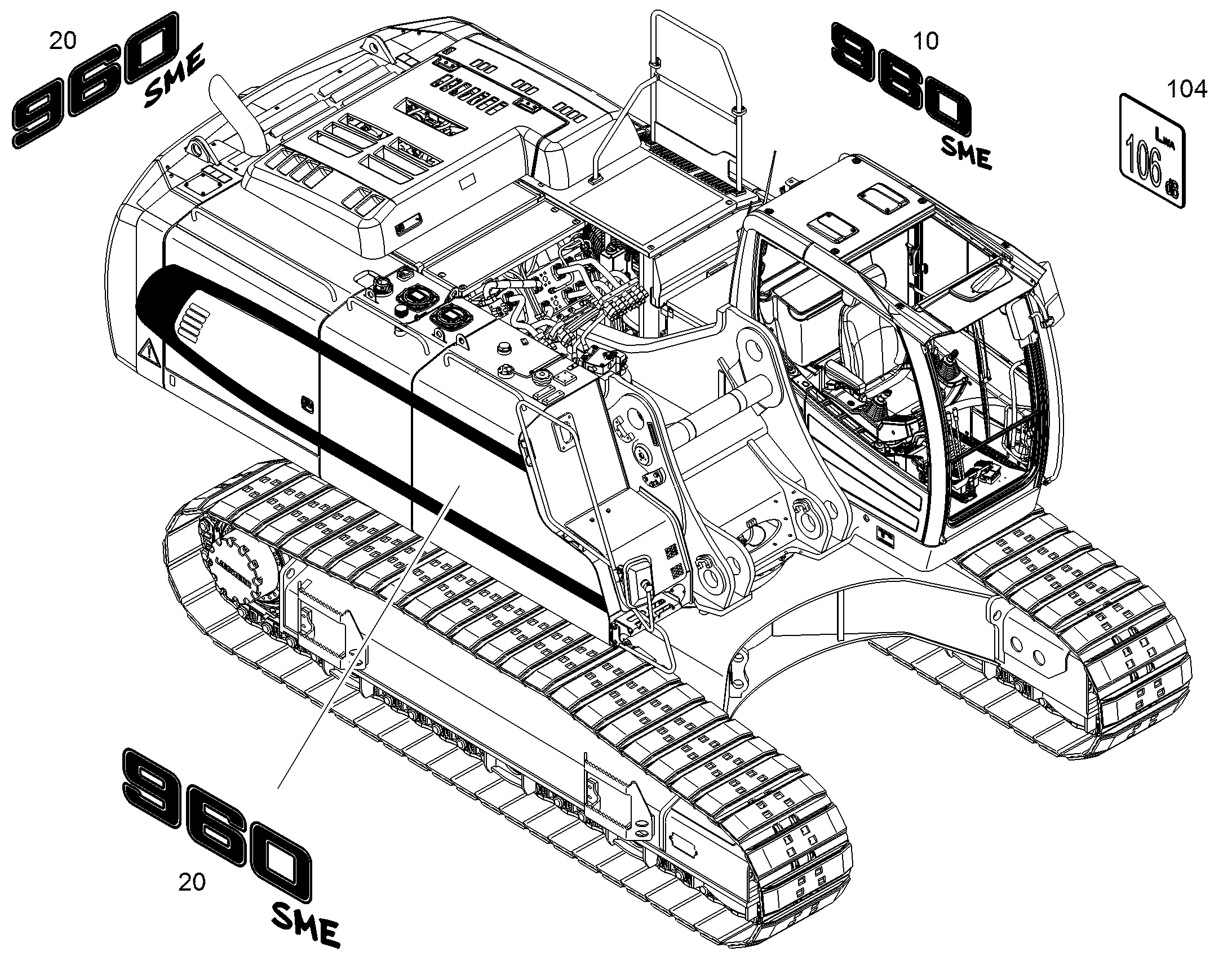 НАКЛЕЙКА 906,4mmX336,7mm 10852475 LIEBHERR