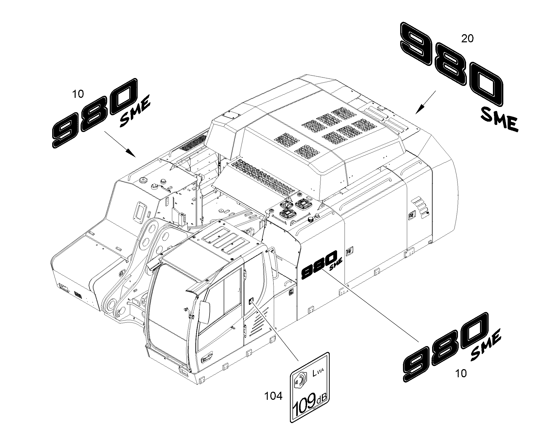 НАКЛЕЙКА 912,6mmX335mm 10845376 LIEBHERR