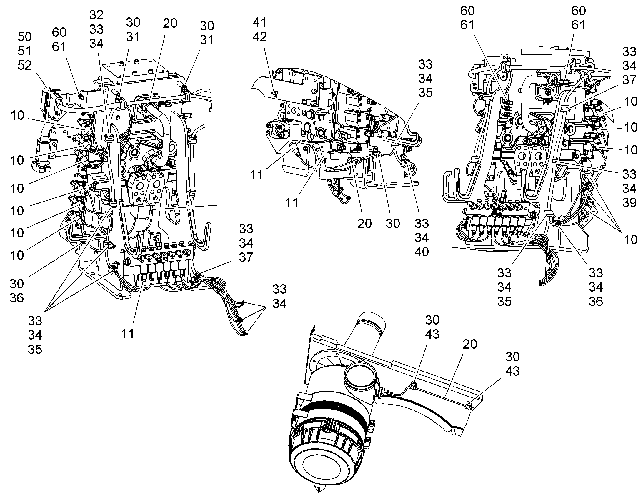 ЭЛЕКТРОПРОВОДКА Г-РАСПР. W2 10827754 LIEBHERR
