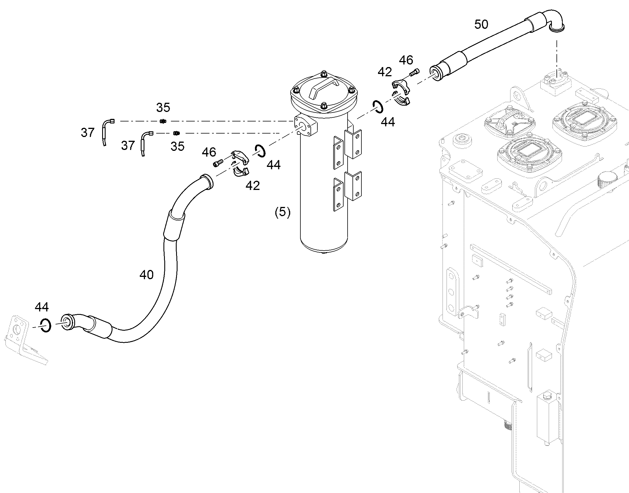 ШЛАНГ ОБРАТНОЙ ЛИНИИ 40X1400 10816901 LIEBHERR