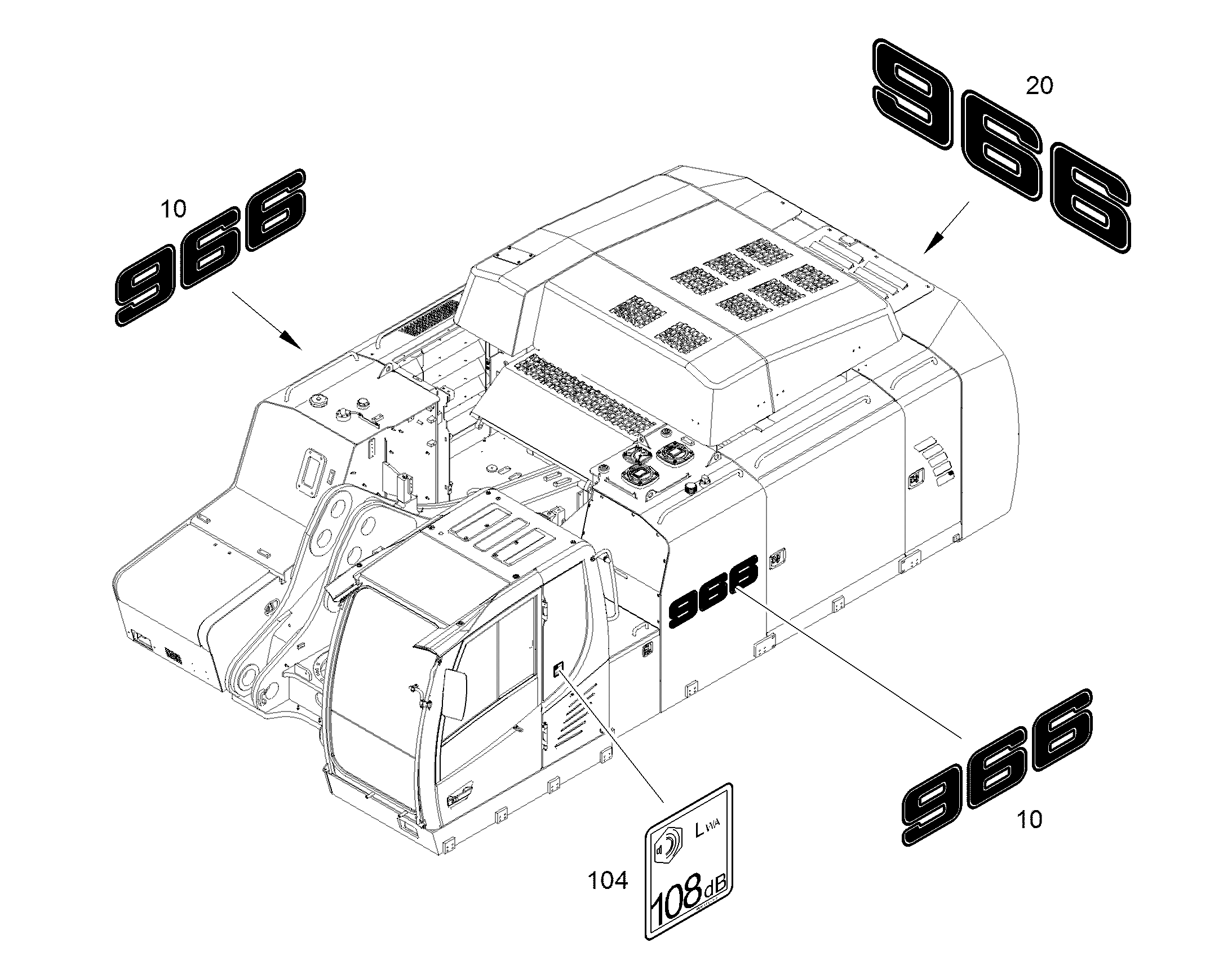 НАКЛЕЙКА 1354mmX350mm 10838262 LIEBHERR